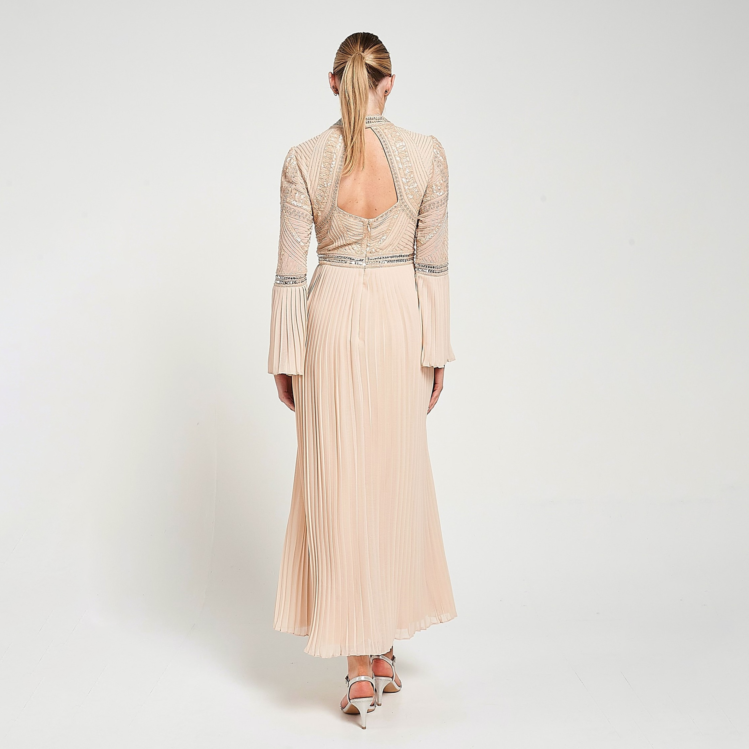 Amelia Rose Beaded & Sequined Bell Sleeves Pleated Women's Evening Maxi Dress-women-clothing-dresses-image-3