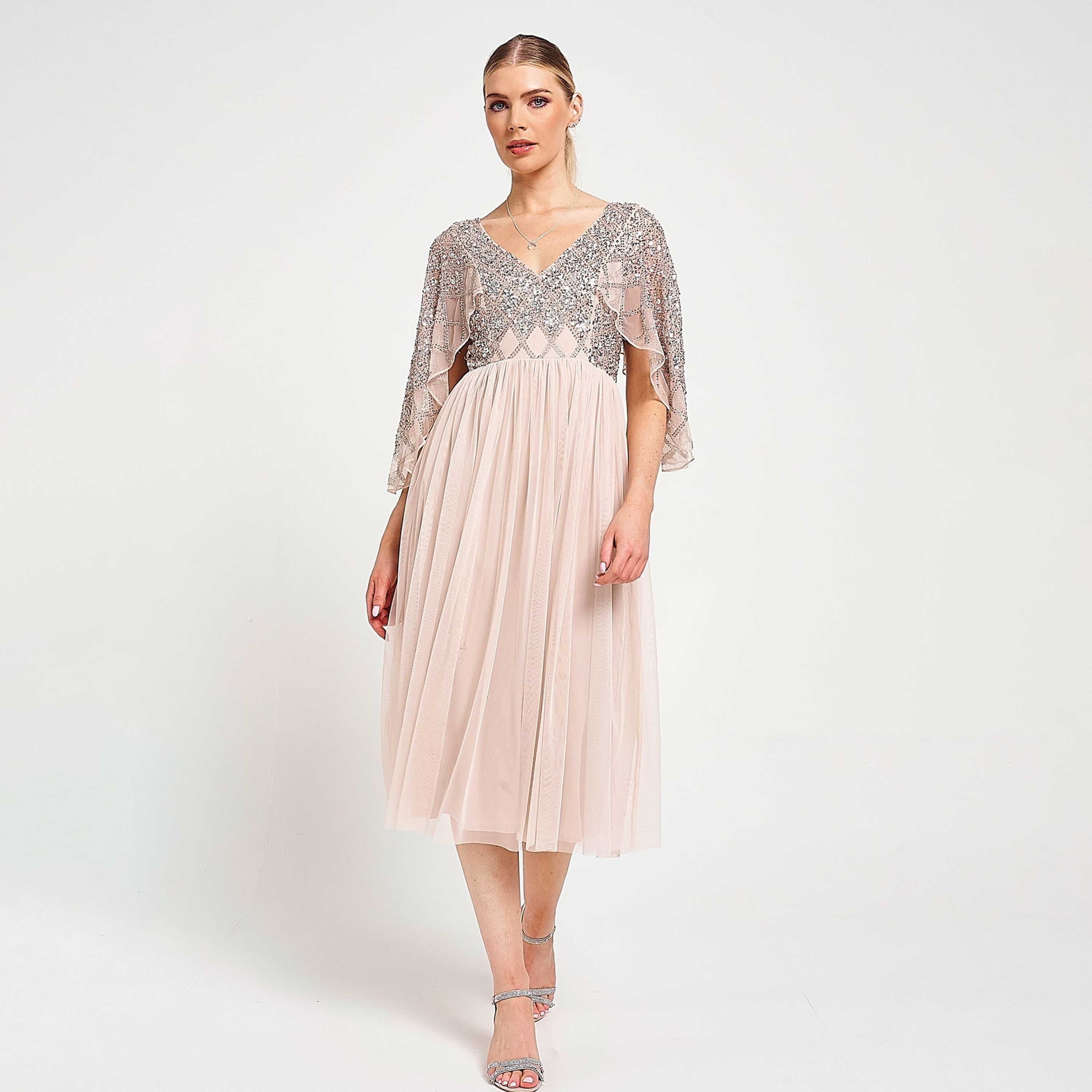 فستان سهرة متوسط الطول مزين بالترتر من أميليا روز-women-clothing-dresses-image-1