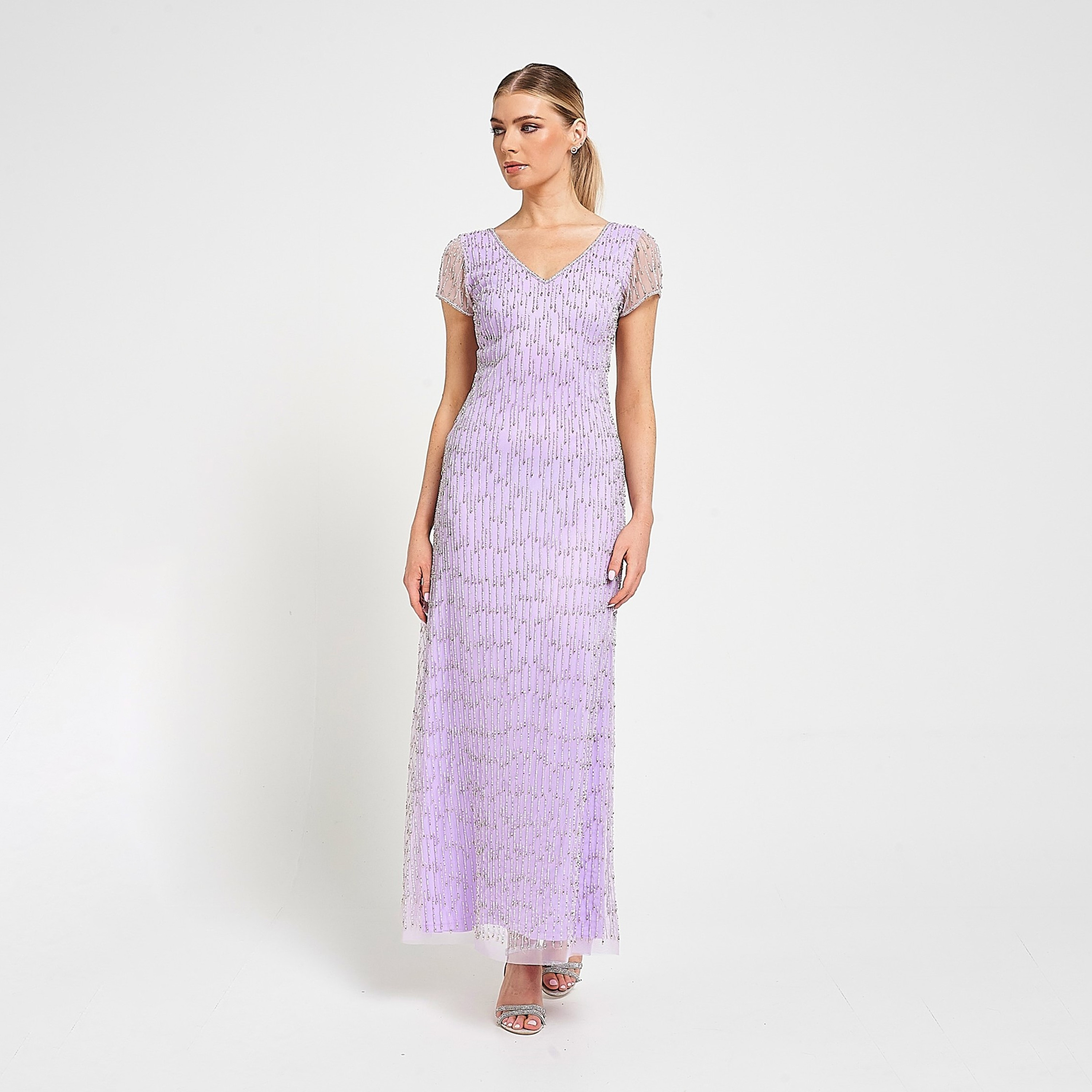 فستان سهرة ماكسي نسائي باللون الأرجواني المزين بالخرز من أميليا روز-women-clothing-dresses-image-1