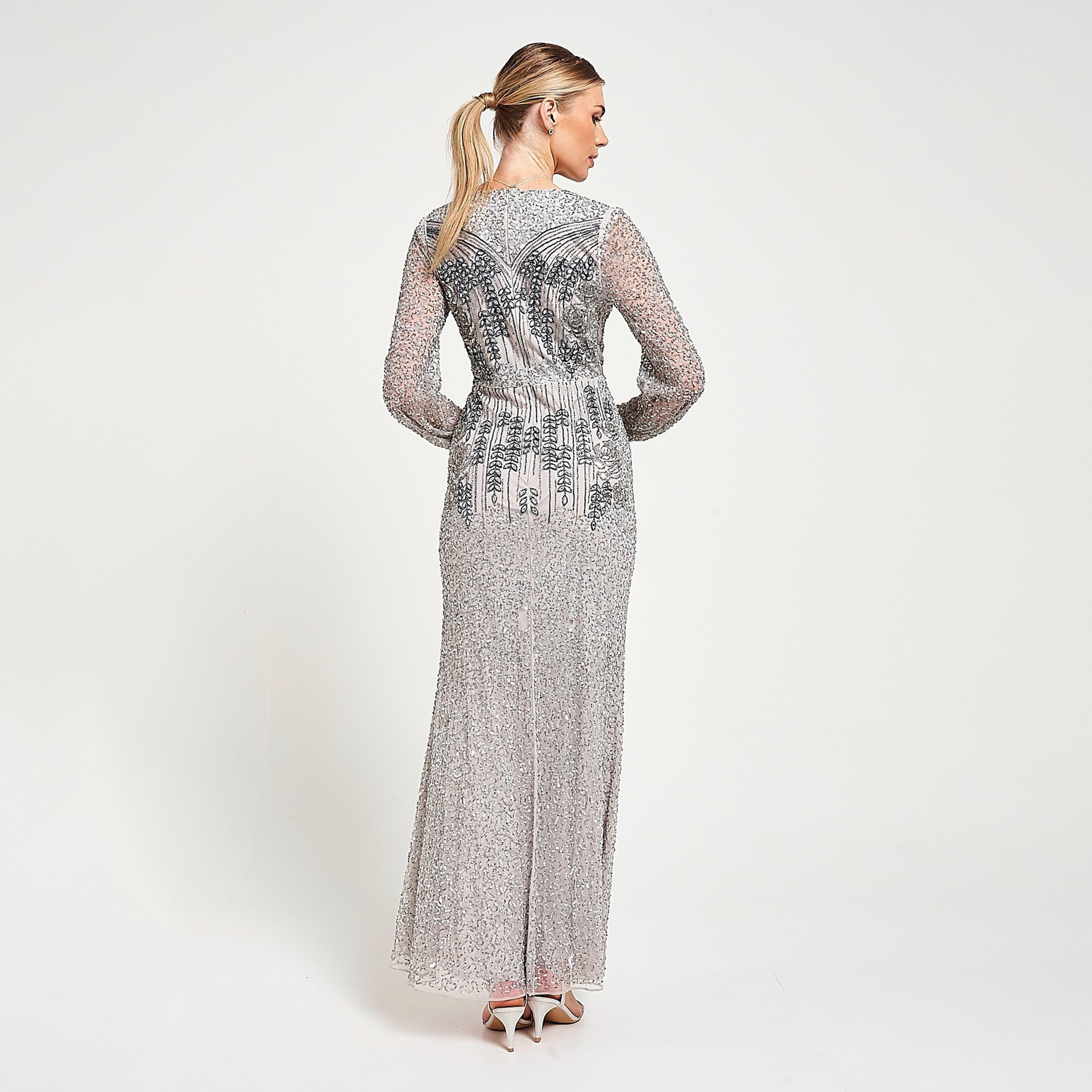 فستان سهرة ماكسي نسائي بأكمام شفافة مزين بالخرز والكريستال من أميليا روز جراي-women-clothing-dresses-image-3