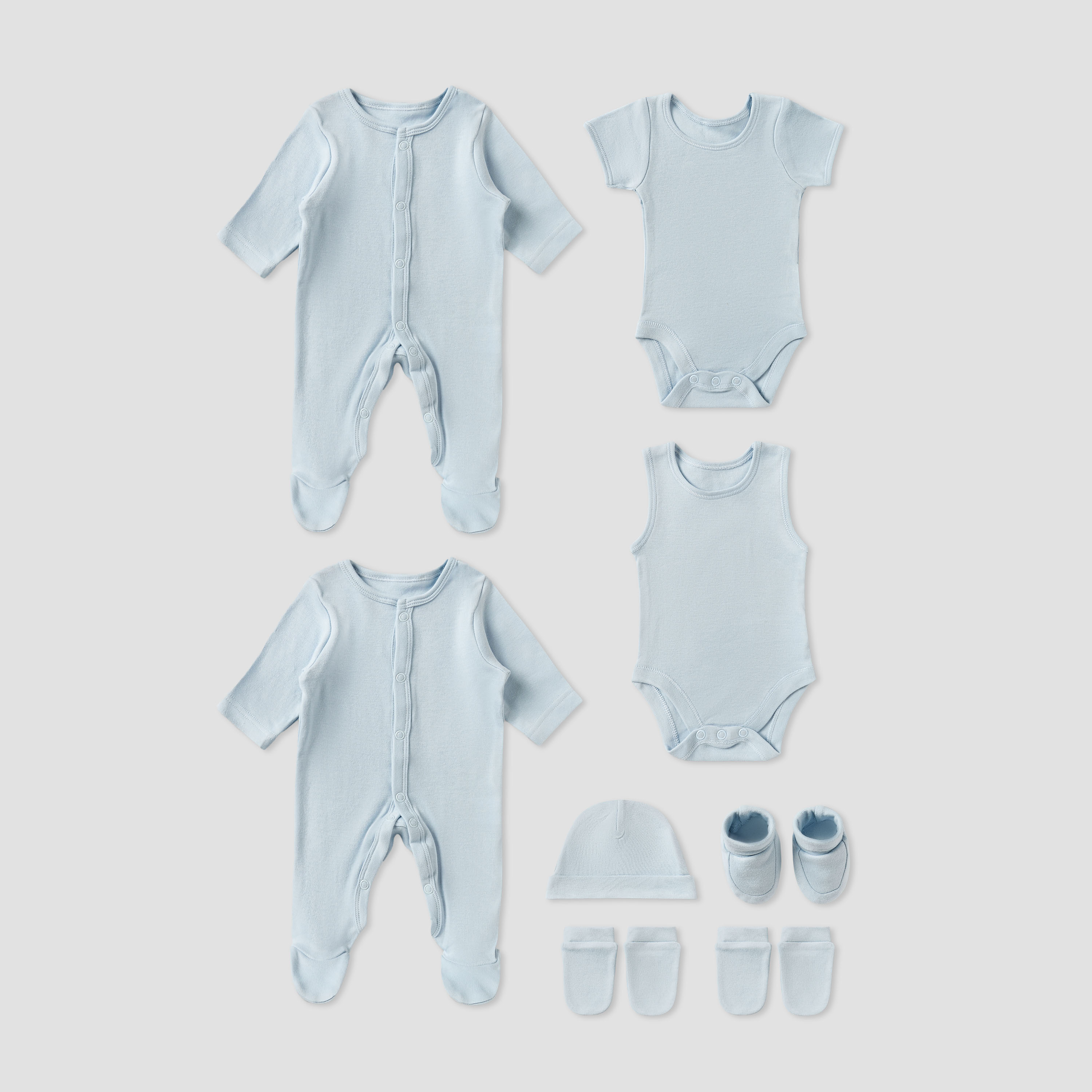 Set of 8 Juniors Clothing Gift Set with Snap Button Closure-baby-boys-clothing-setsandcoords-image-1