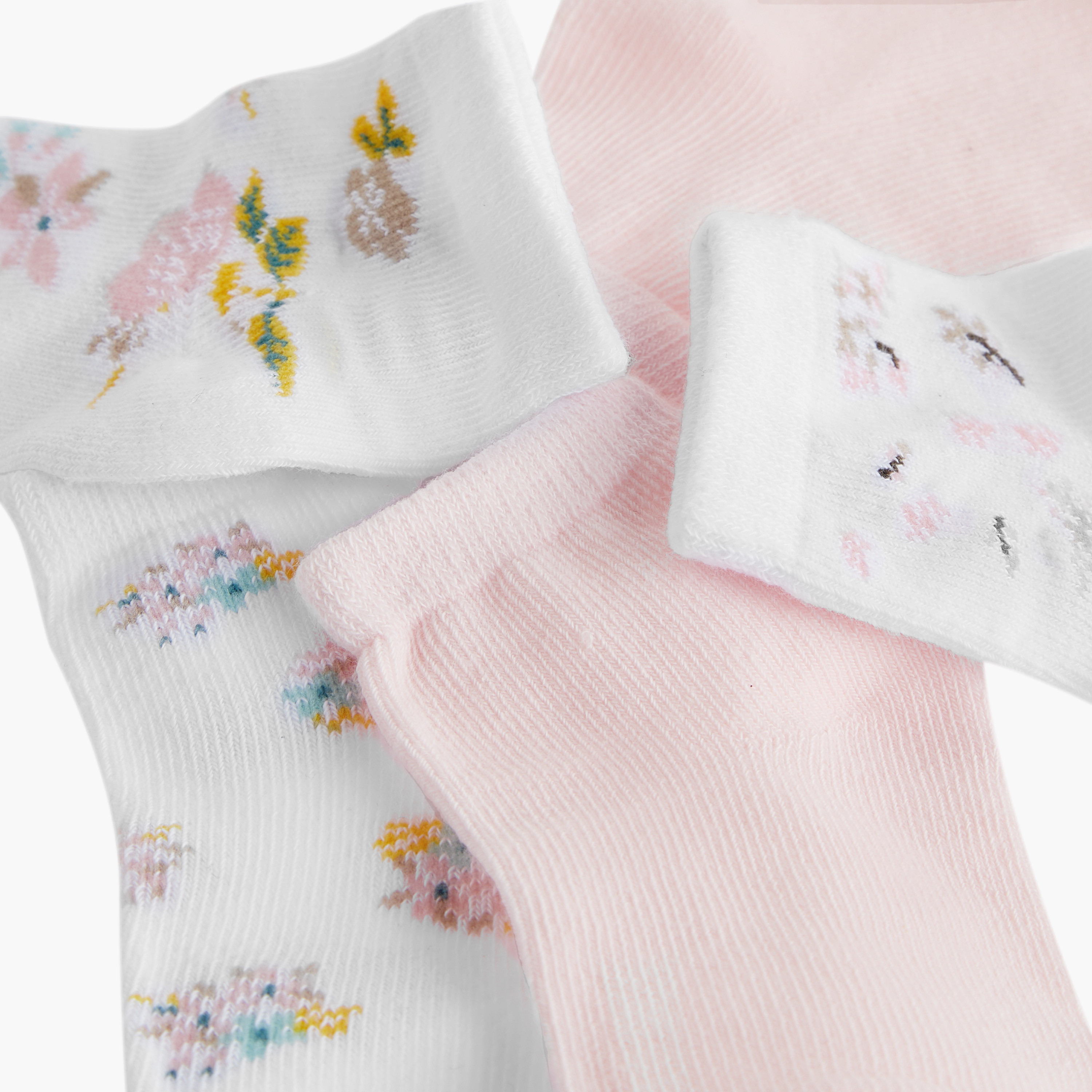 طقم جوارب 5 أزواج متنوعة بطول الكاحل من بيرفيت-girls-accessories-socks-image-3