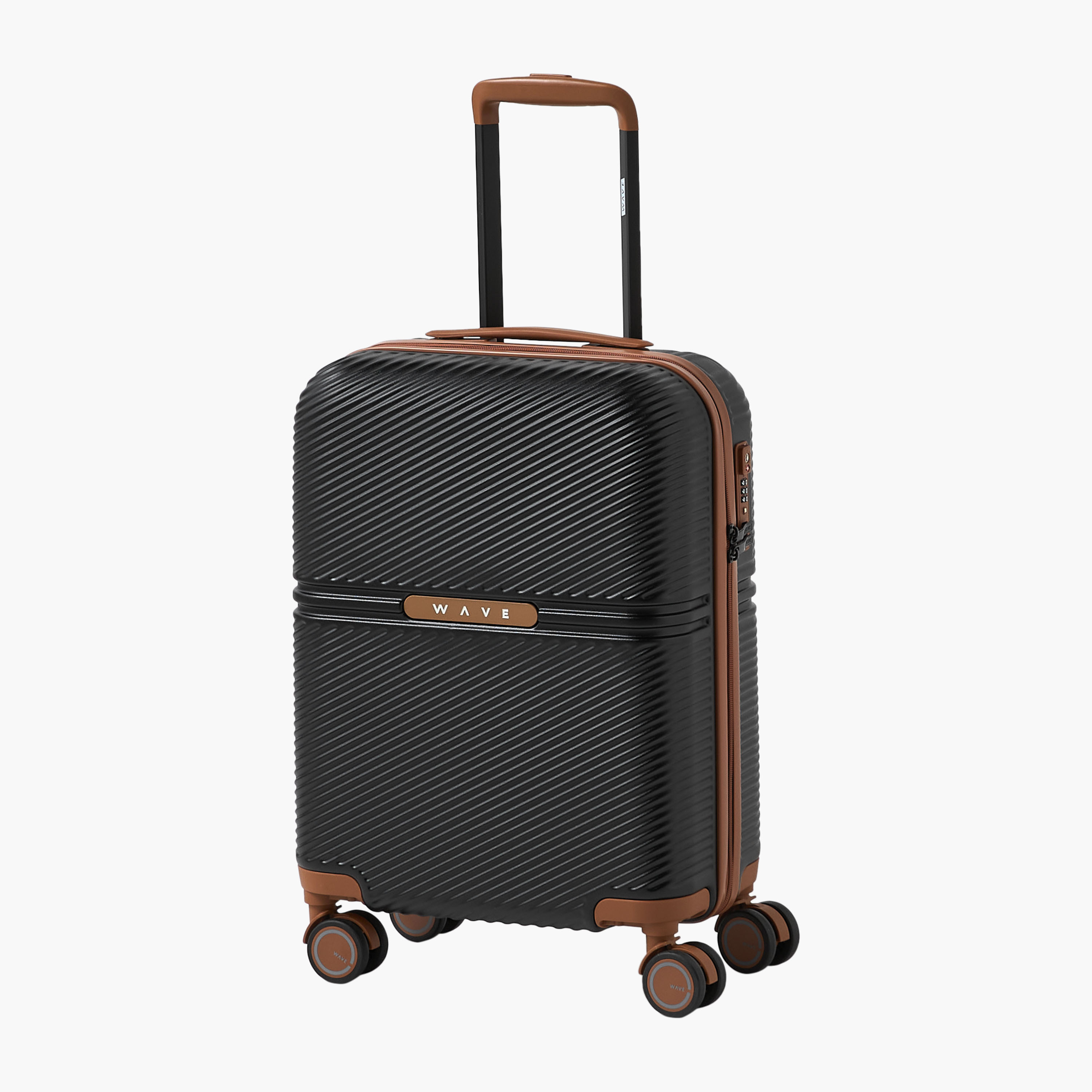 WAVE 3-Piece Textured Hardcase Luggage Trolley with Retractable Handle Set-travel-luggagesandbags-luggage-image-3