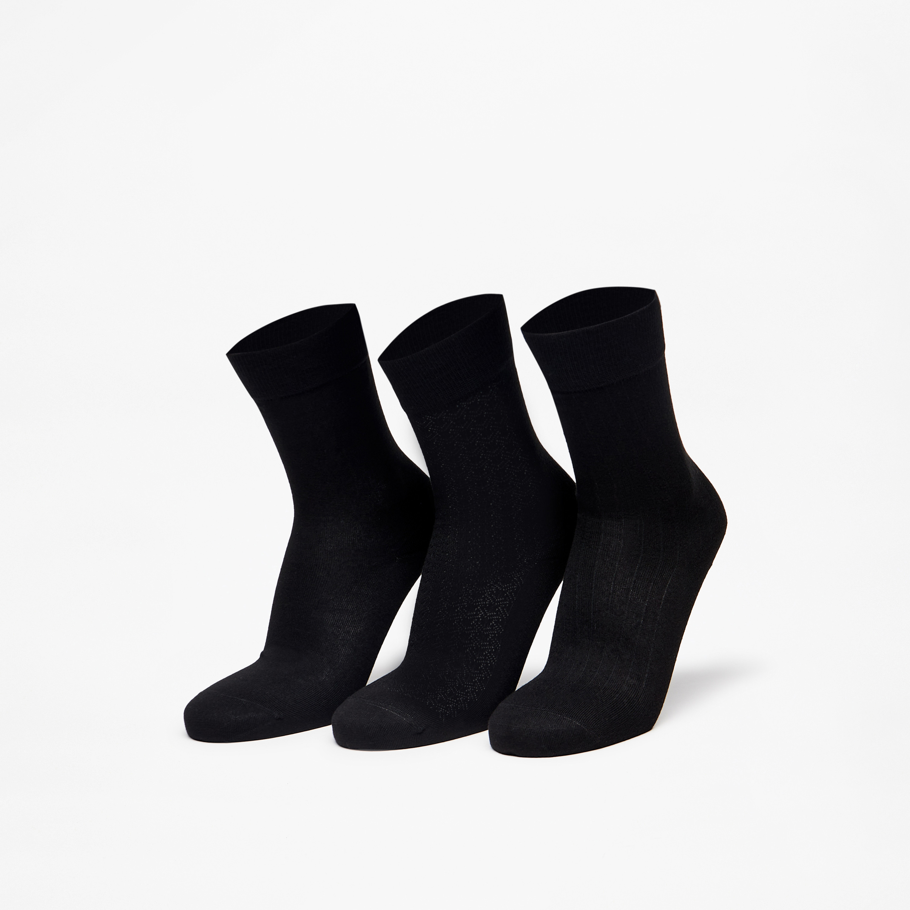 جوارب خيرزان متوسطة الطول - طقم 3 أزواج-men-socks-image-1