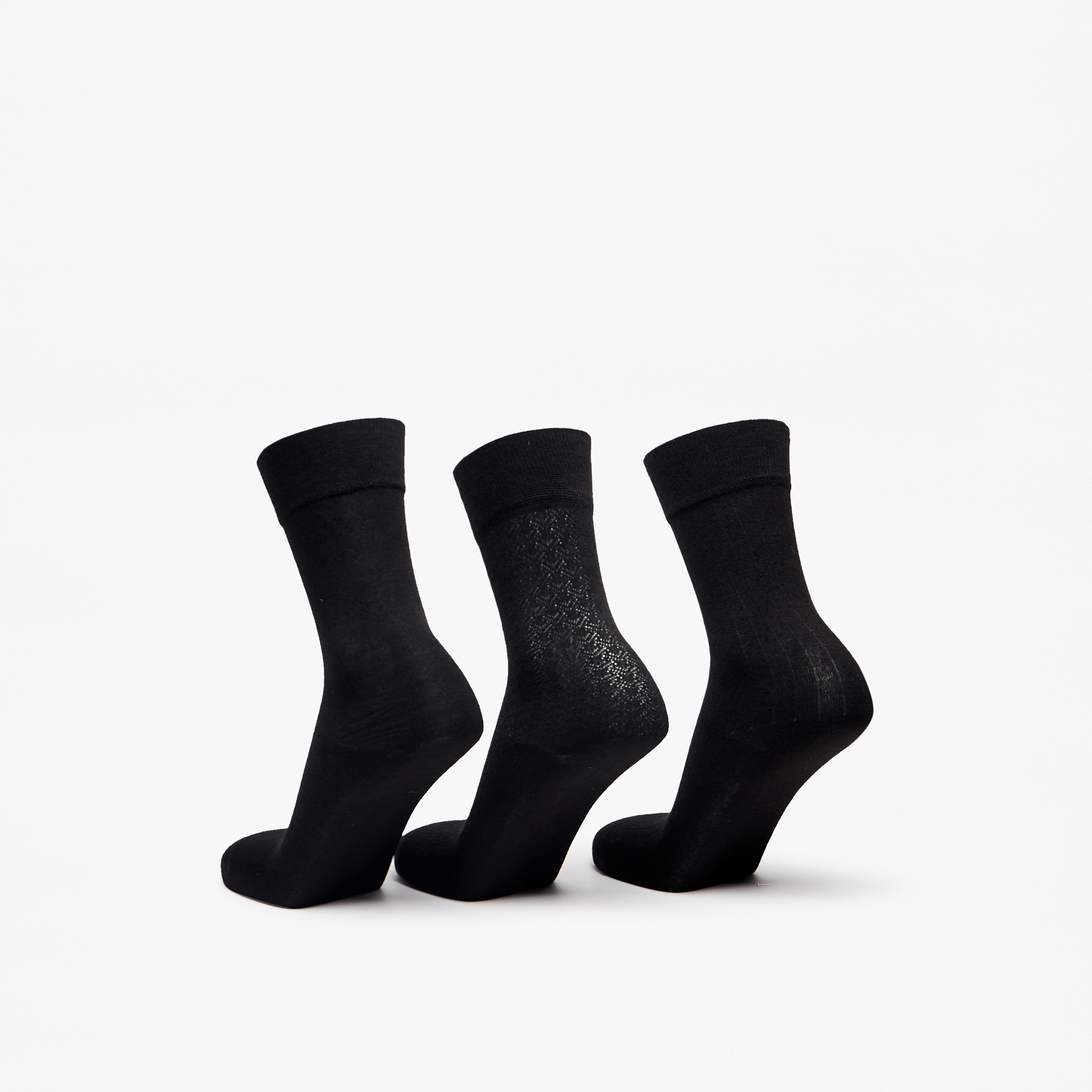 جوارب خيرزان متوسطة الطول - طقم 3 أزواج-men-socks-image-3