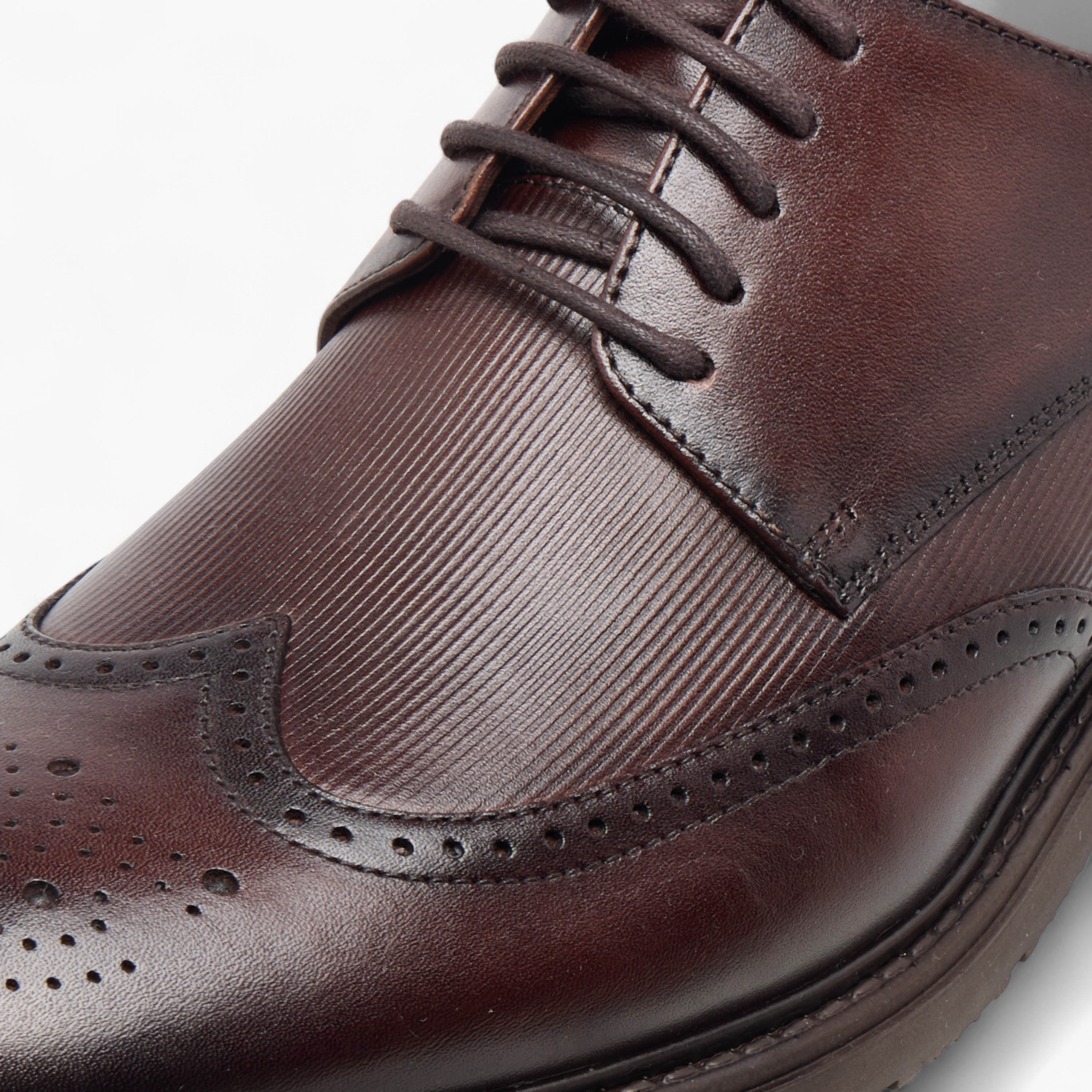 Duchini Men's Leather Textured Lace-Up Derby Shoes-men-shoes-formalshoes-image-4