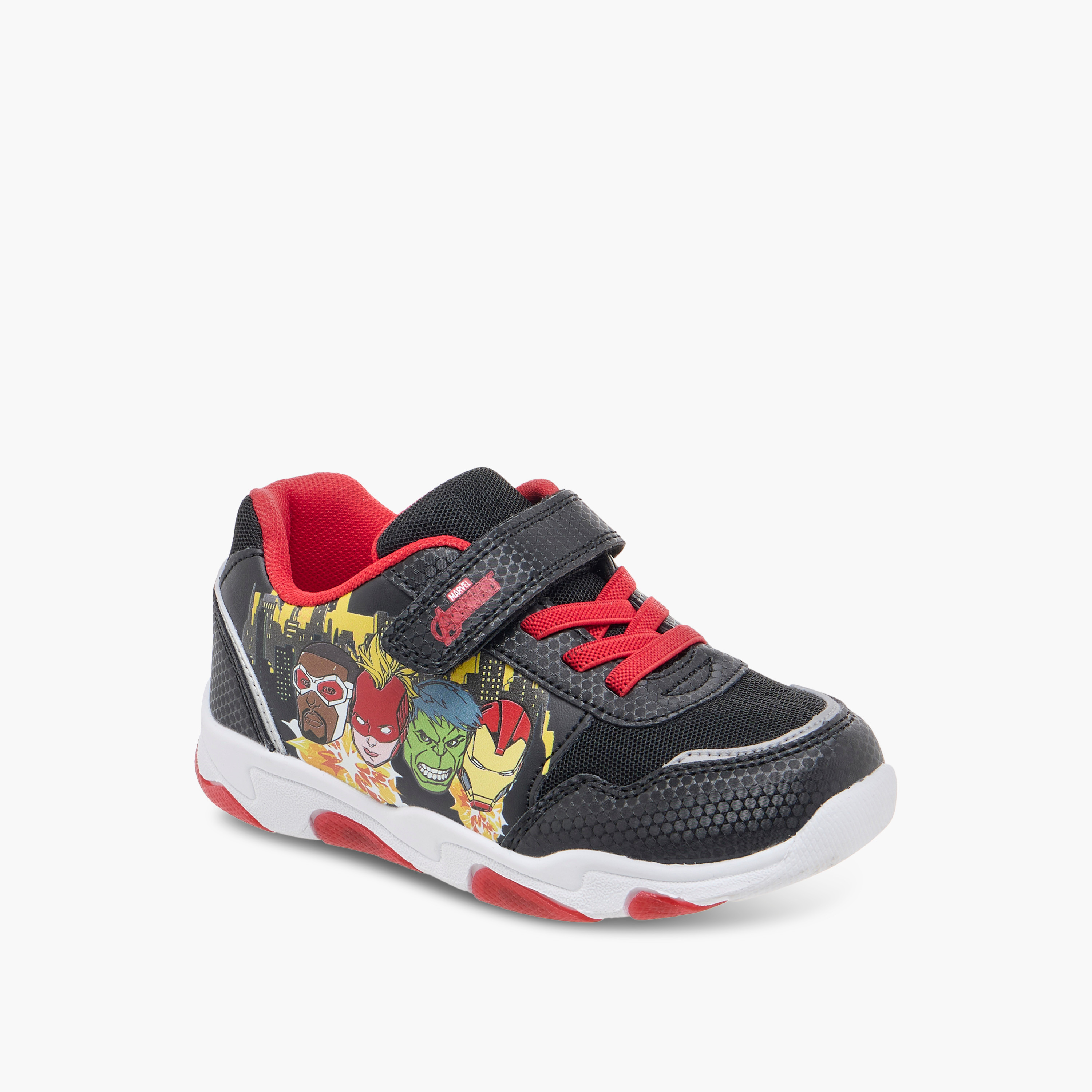 حذاء سنيكرز مضيء بشريط إغلاق لاصق وطبعات أفينجرز-boys-shoes-sneakers-image-2