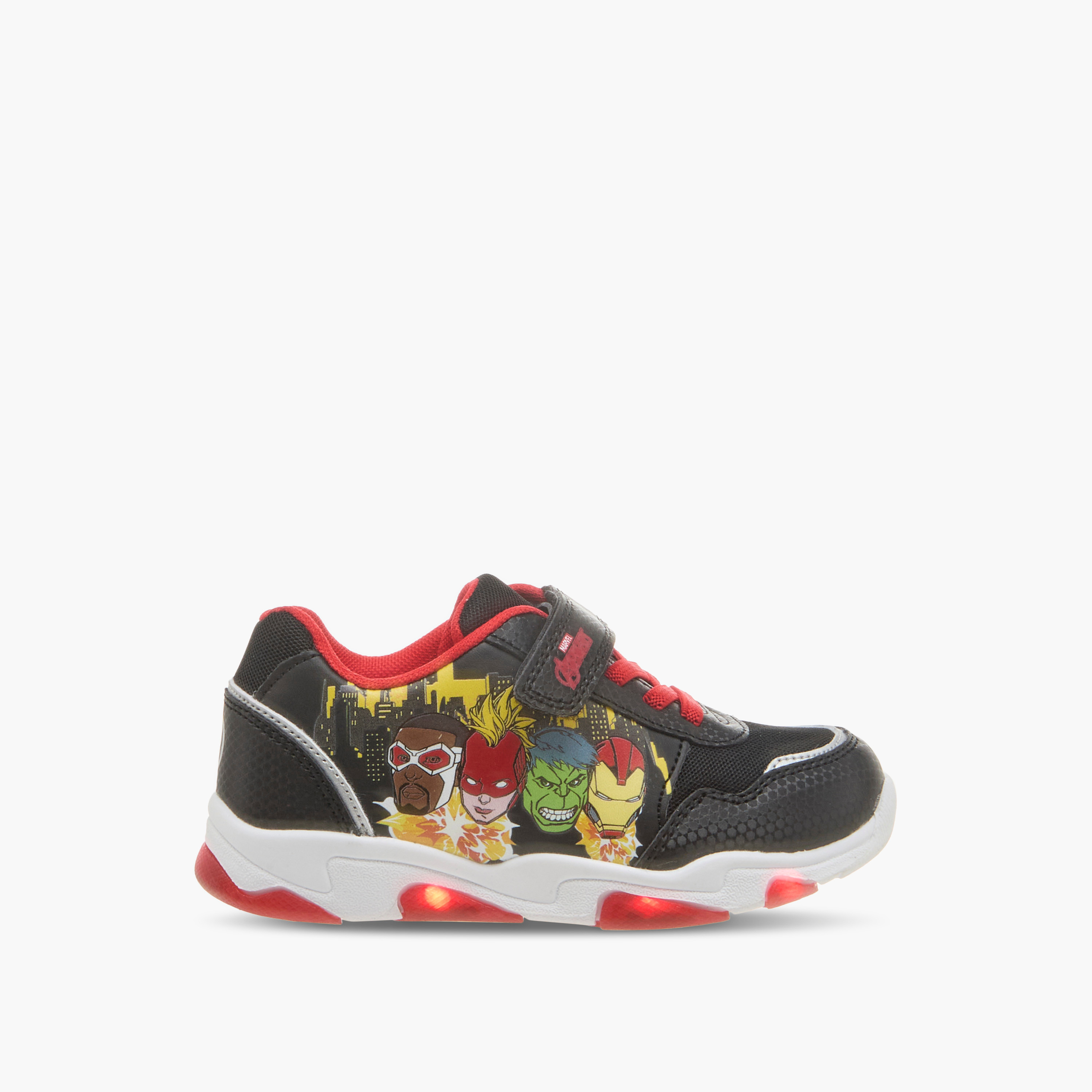 حذاء سنيكرز مضيء بشريط إغلاق لاصق وطبعات أفينجرز-boys-shoes-sneakers-image-6