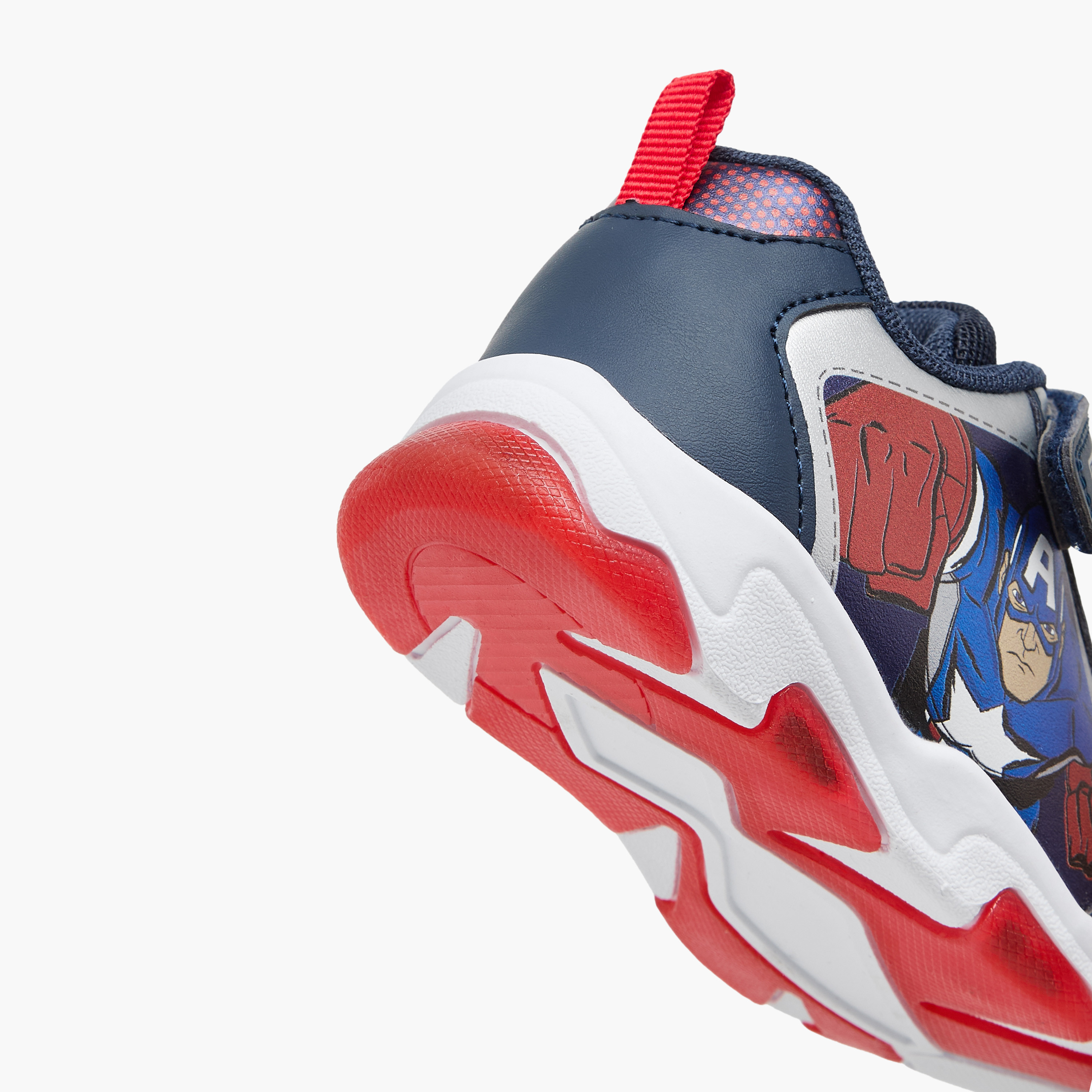 Captain America Print Light-Up Sneakers with Hook and Loop Closure-boys-shoes-sneakers-image-6
