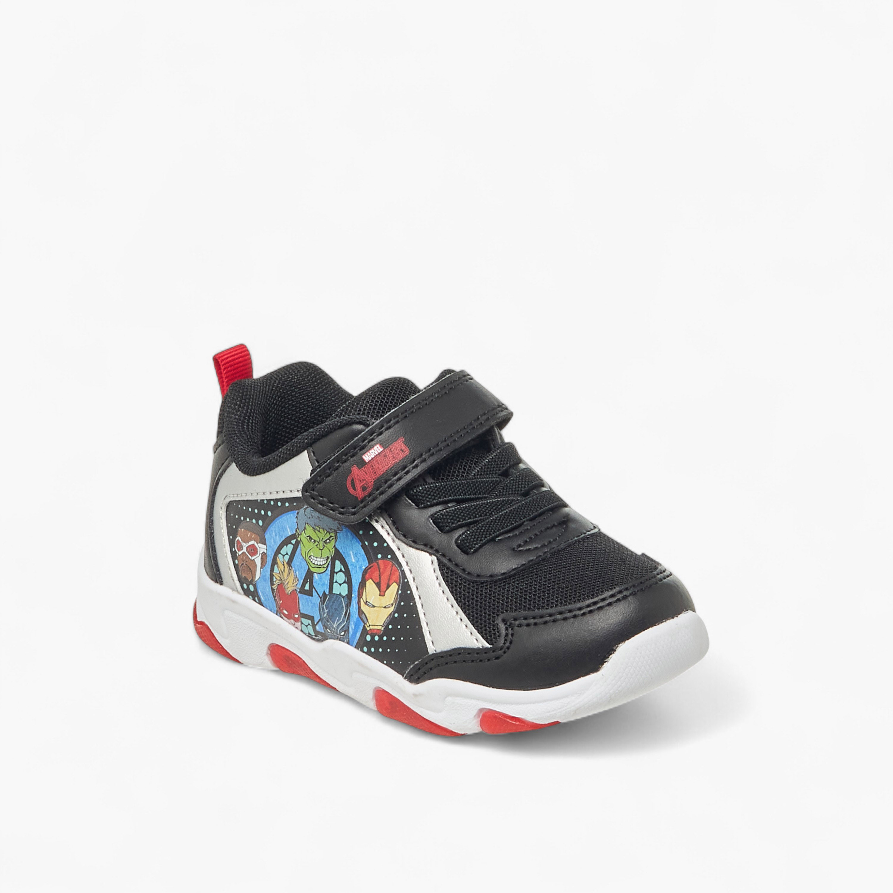 Marvel Boys Avengers Print Hook and Loop Light-Up Sneakers-boys-shoes-sneakers-image-2