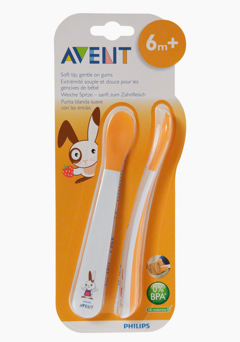 Philips Avent Weaning Spoons with Soft Tip - Pack of 2-Mealtime Essentials-image-0