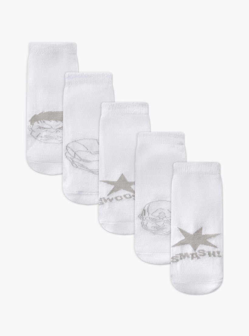 طقم جوارب مارفل للأولاد قصيرة مريحة عدد 5-boys-accessories-socks-image-1