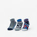 Captain America Print Ankle Length Socks - Set of 3-Boy%27s Socks-thumbnail-0