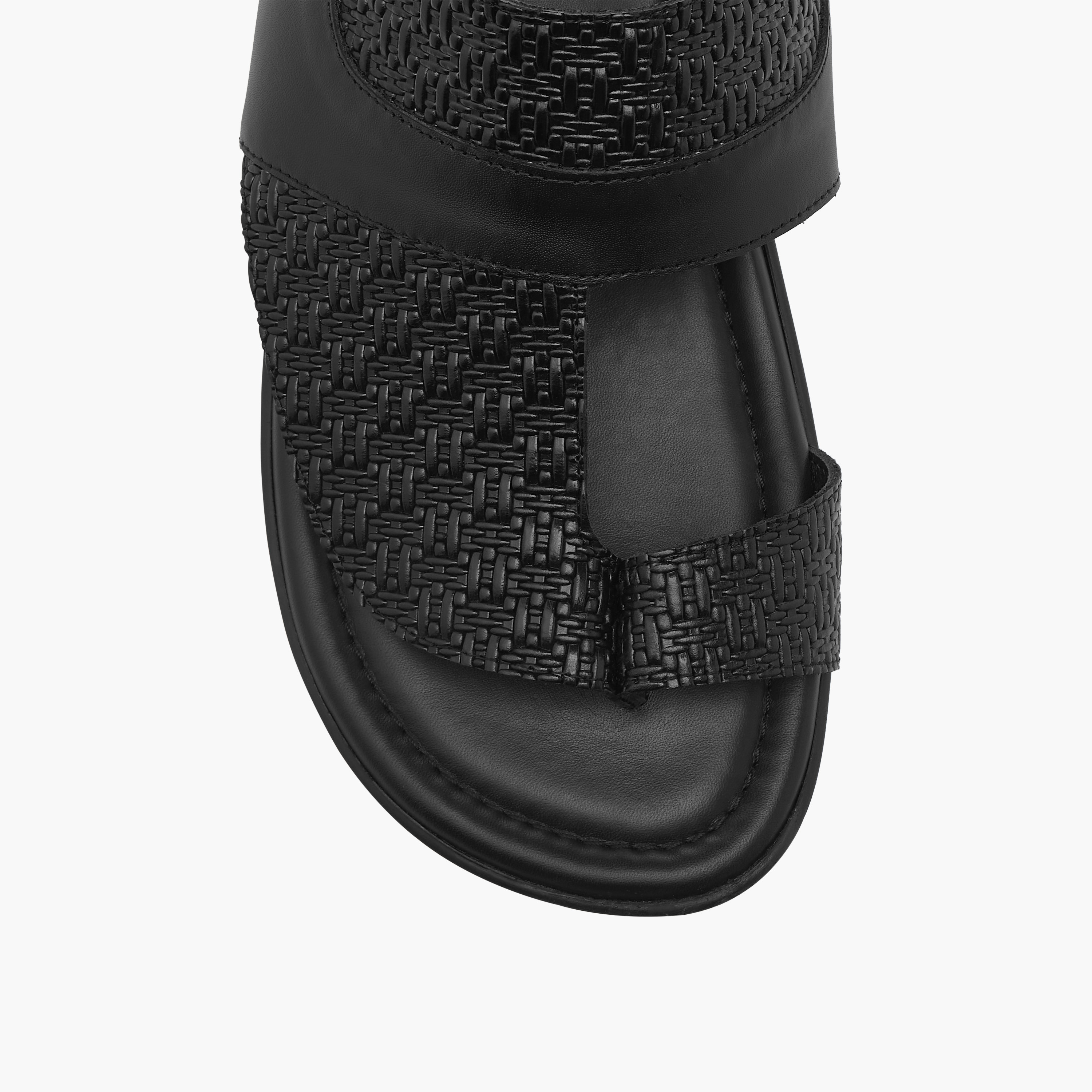 Al Waha Textured Slip-On Arabic Sandals with Toe Loop Detail-men-shoes-sandals-image-3