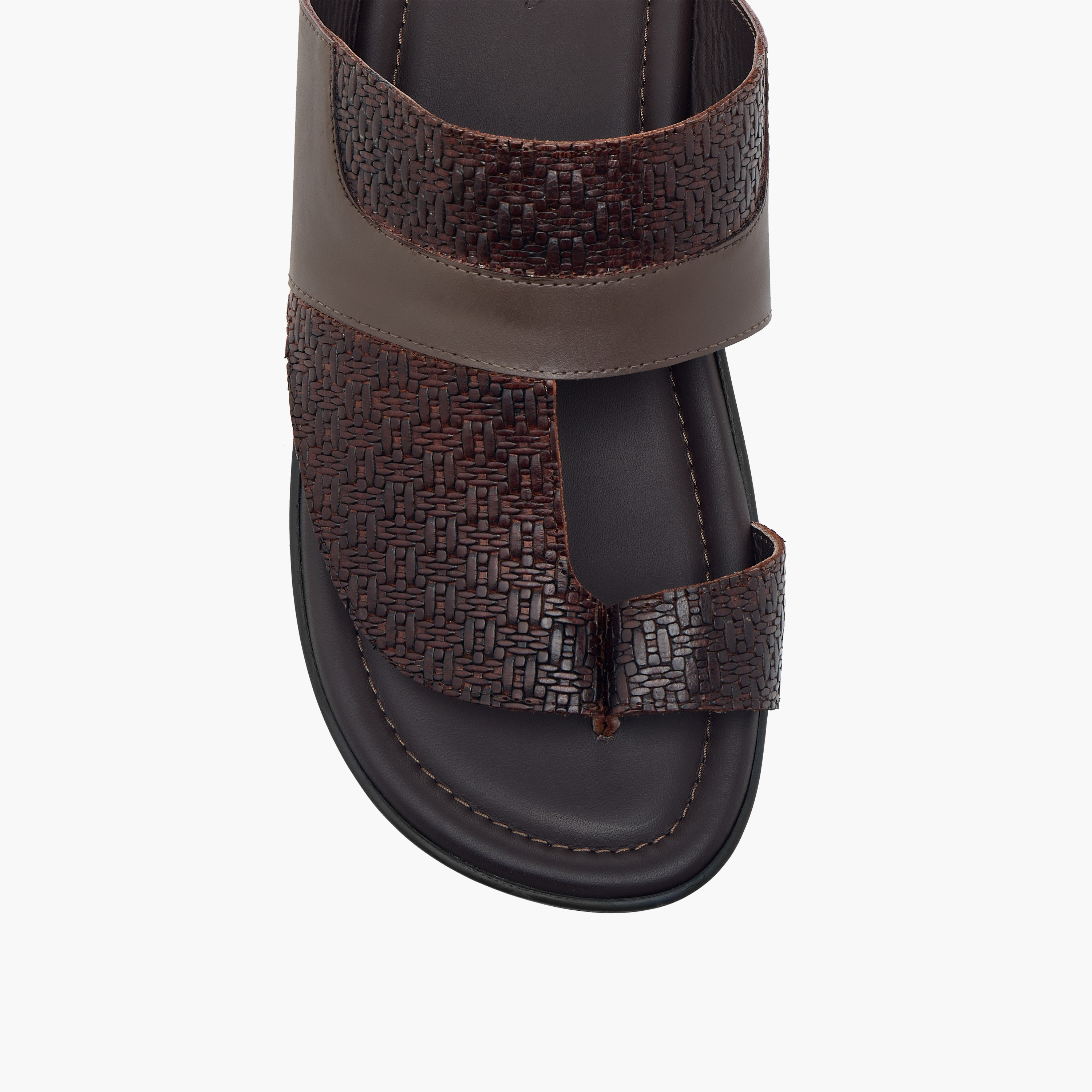 Al Waha Textured Slip-On Arabic Sandals with Toe Loop Detail-men-shoes-sandals-image-3