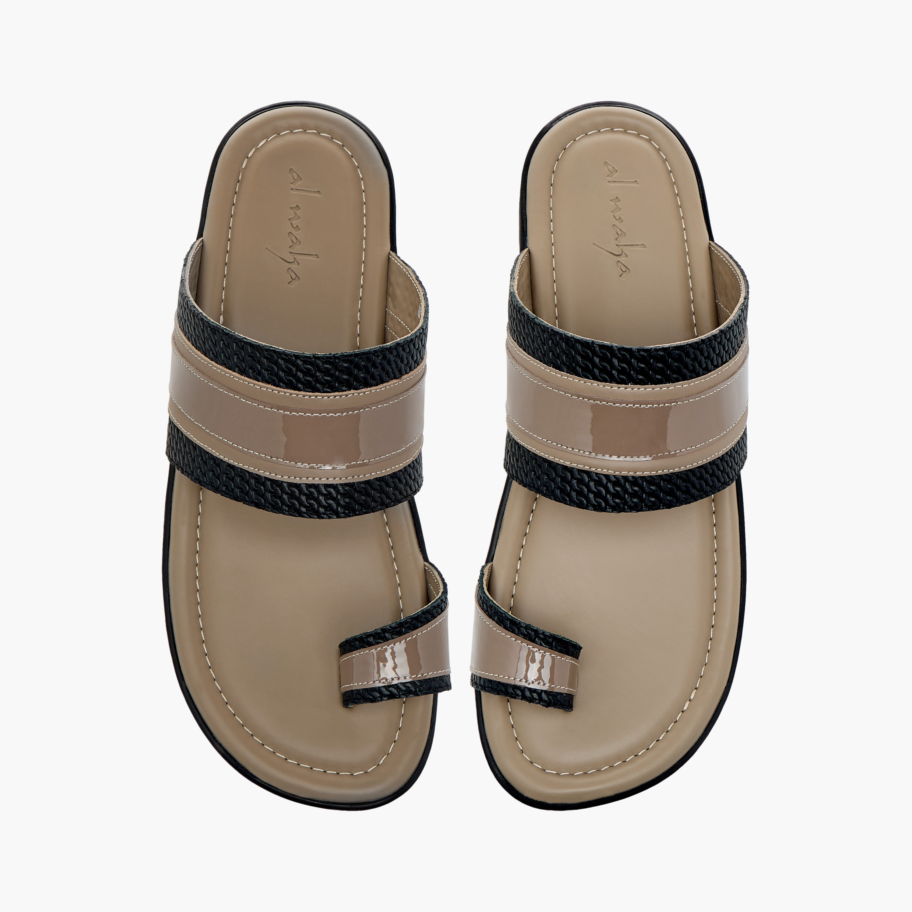 صندل عربي سهل الارتداء بارز الملمس بإصبع من الواحة-men-shoes-sandals-image-1