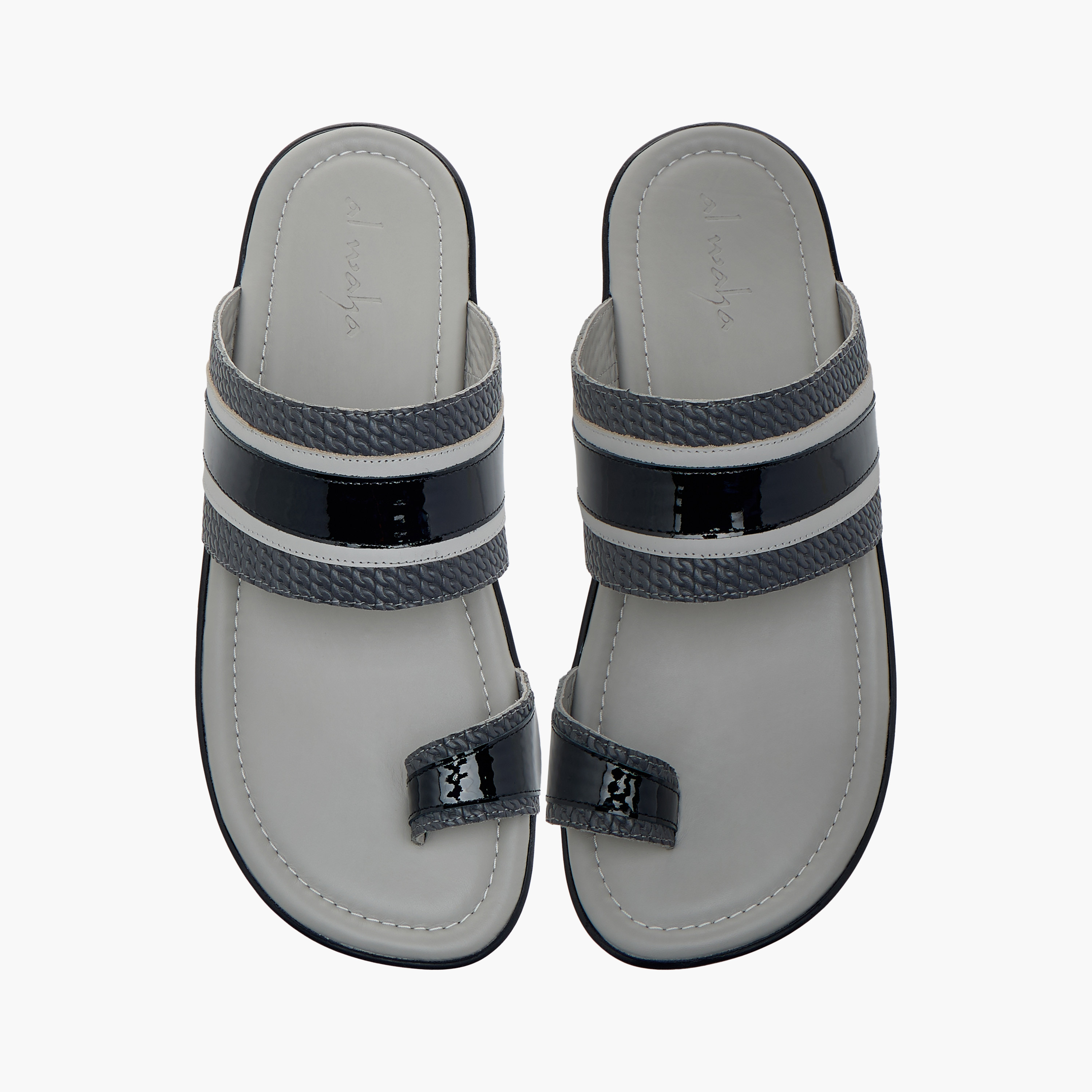 صندل عربي سهل الارتداء بارز الملمس بإصبع من الواحة-men-shoes-sandals-image-1
