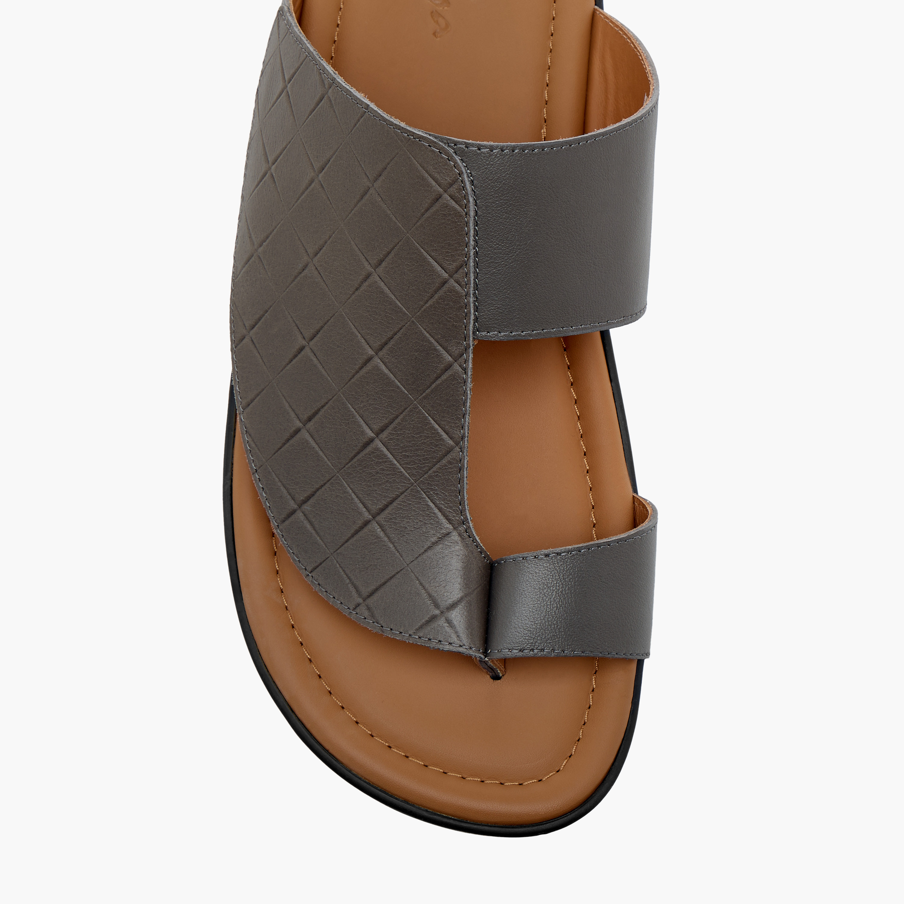 Al Waha Textured Slip-On Arabic Sandals with Toe Loop Detail-men-shoes-sandals-image-3