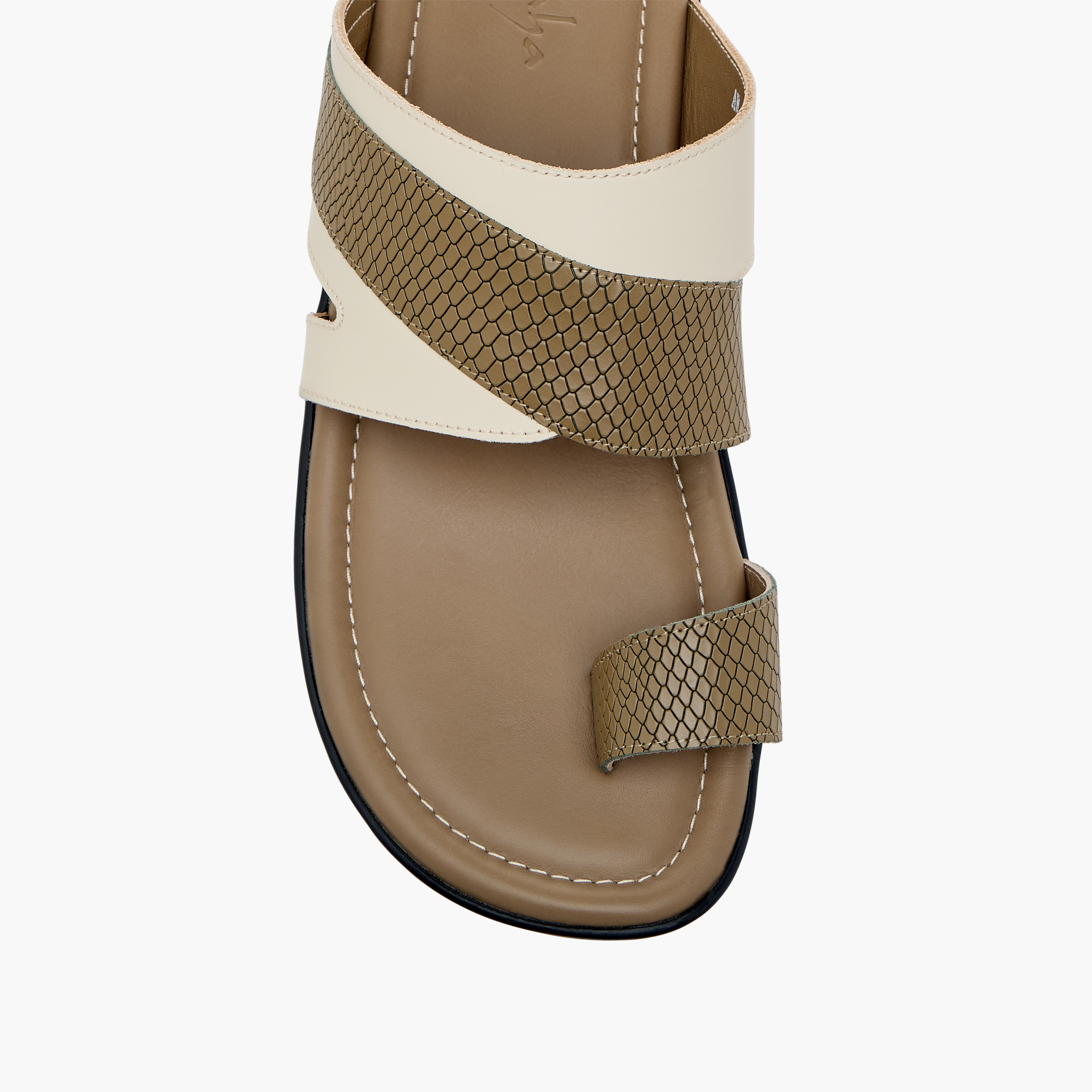 Al Waha Textured Slip-On Arabic Sandals with Toe Loop-men-shoes-sandals-image-3