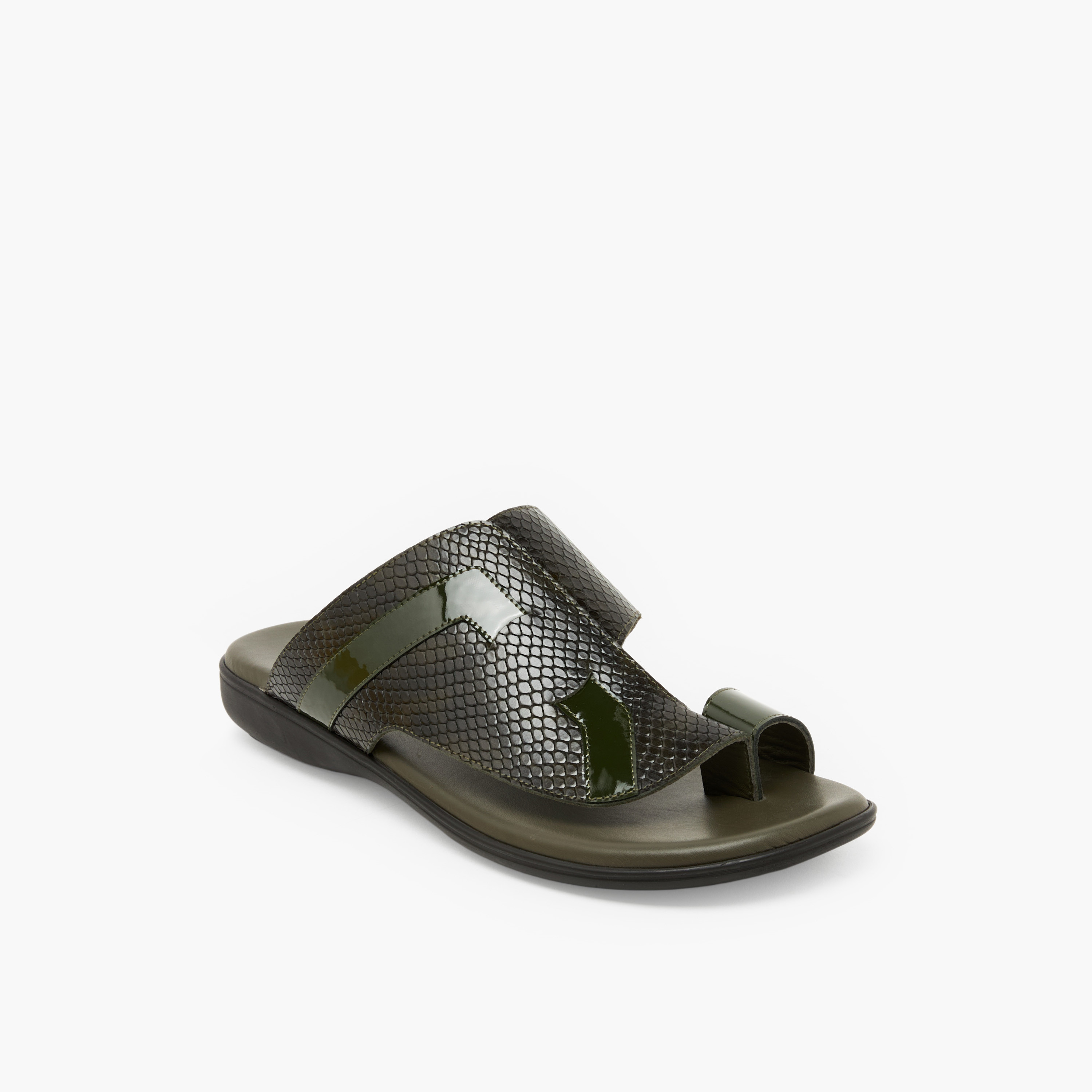 Al Waha Men Slip-On Leather Arabic Sandals-men-shoes-sandals-image-2