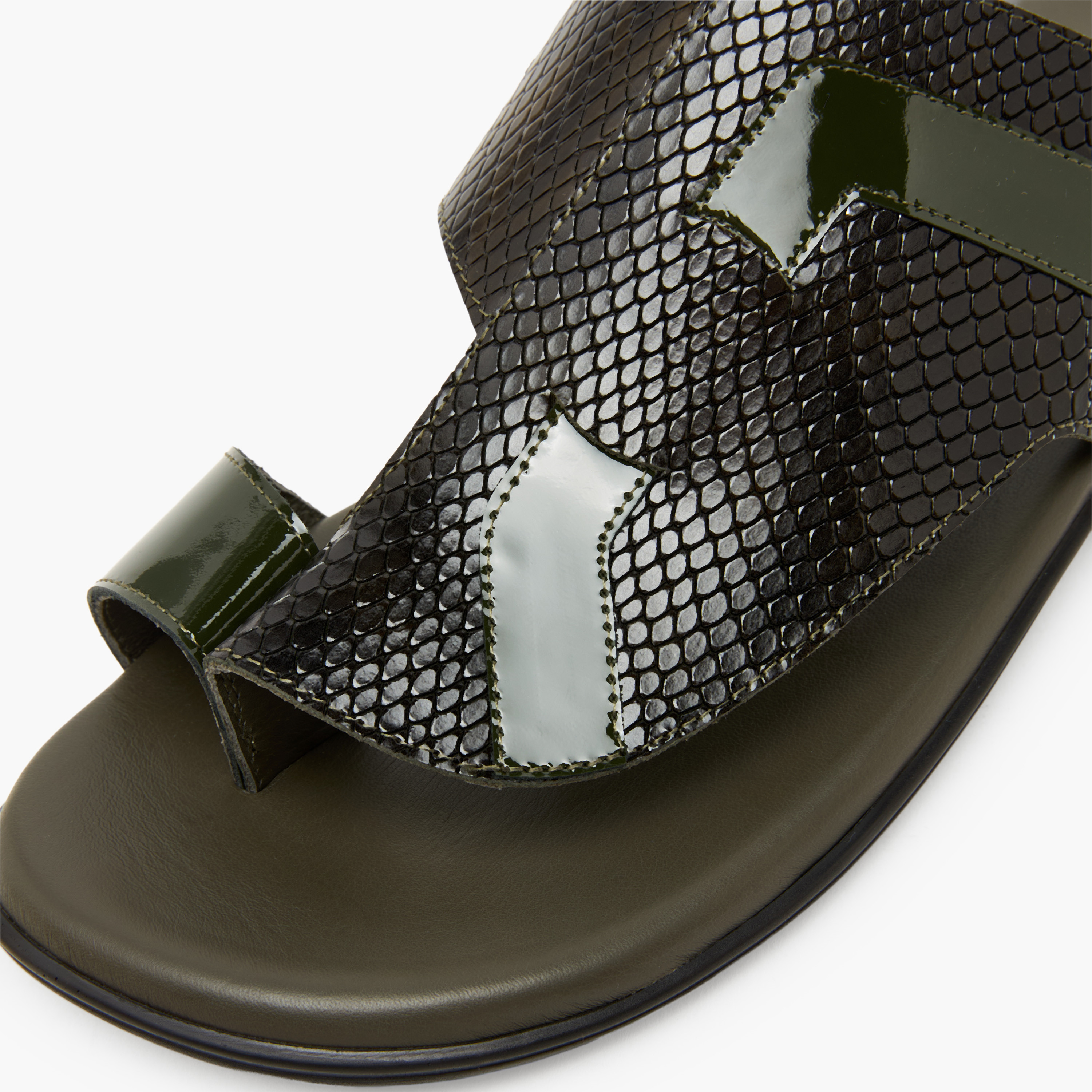 Al Waha Men Slip-On Leather Arabic Sandals-men-shoes-sandals-image-4