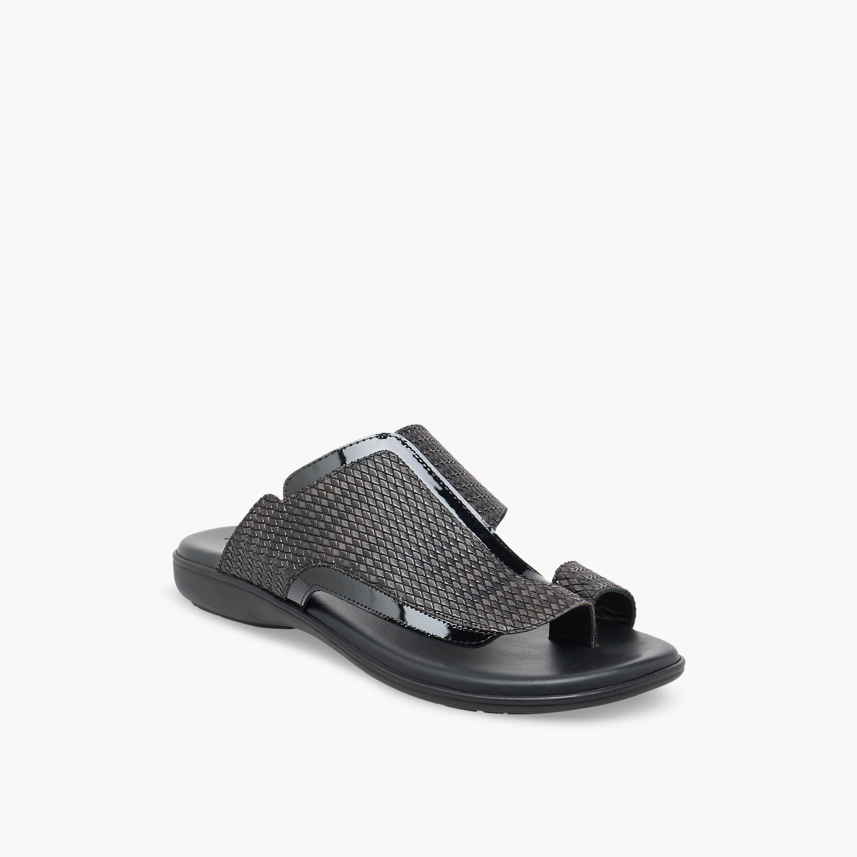 Al Waha Men Textured Leather Arabic Sandals-men-shoes-sandals-image-2
