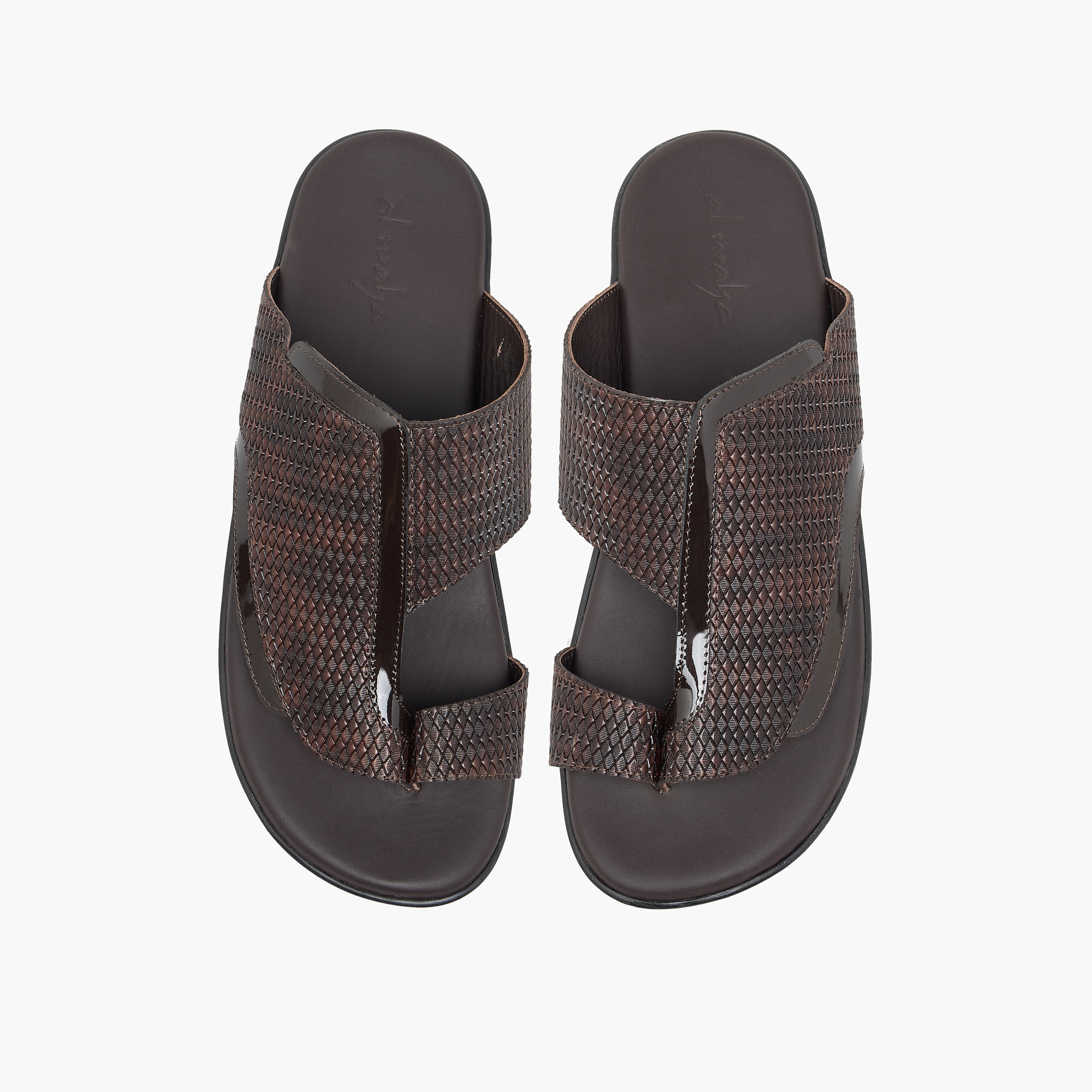 Al Waha Men Textured Leather Arabic Sandals-men-shoes-sandals-image-1