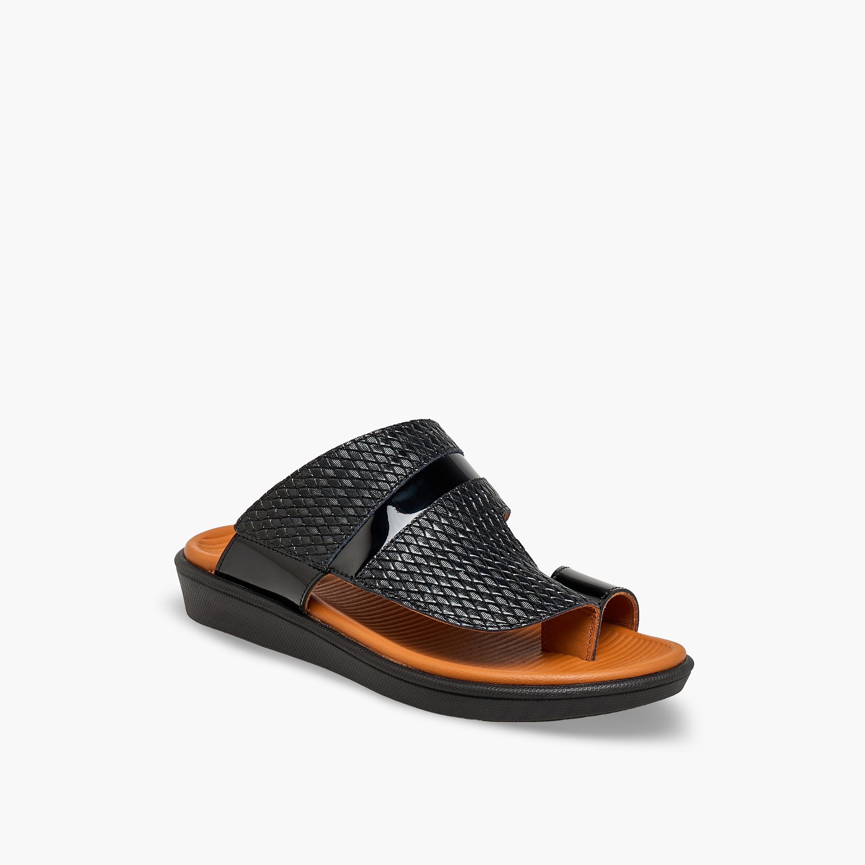 Al Waha Boys Textured Arabic Sandals-boys-shoes-sandals-image-2