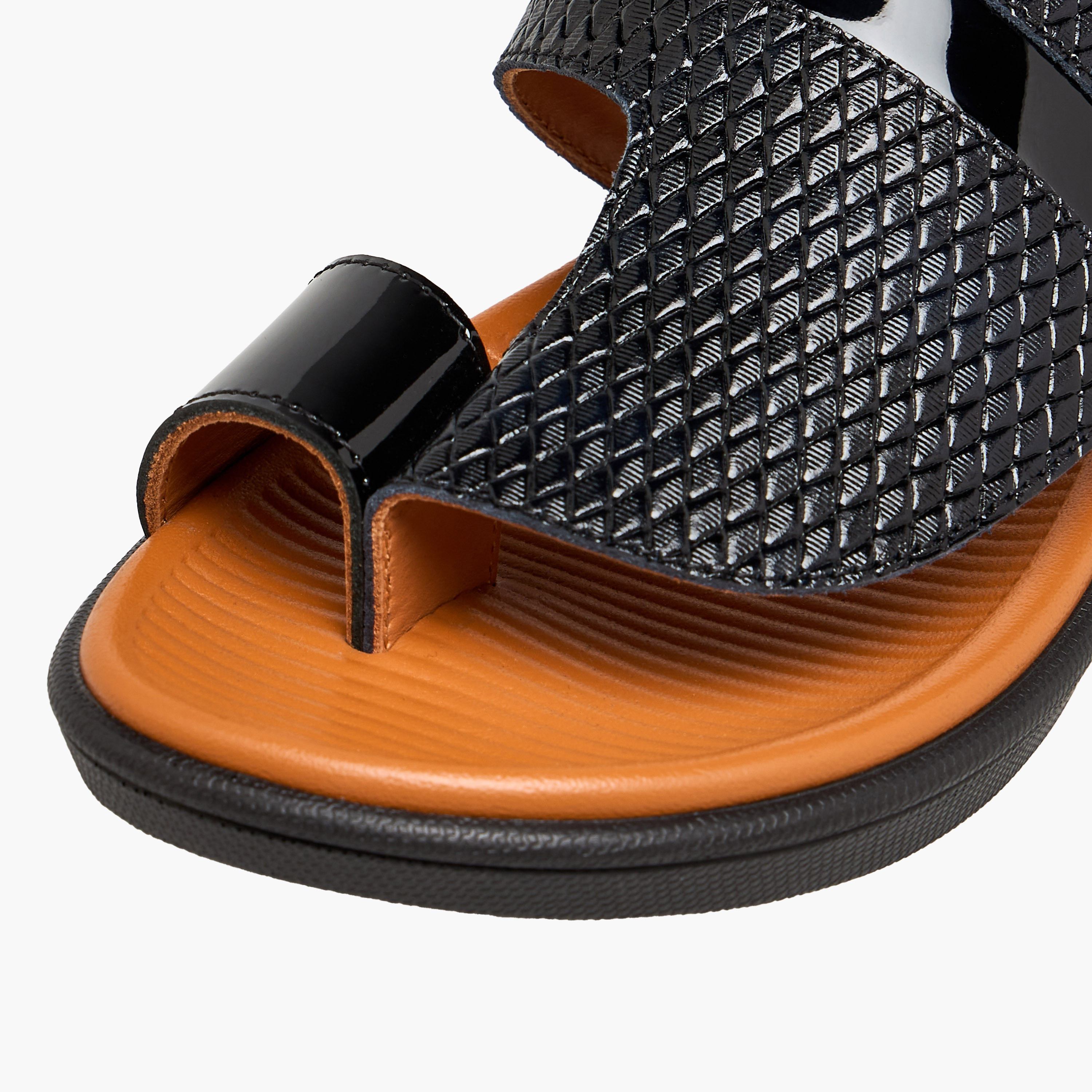 Al Waha Boys Textured Arabic Sandals-boys-shoes-sandals-image-4