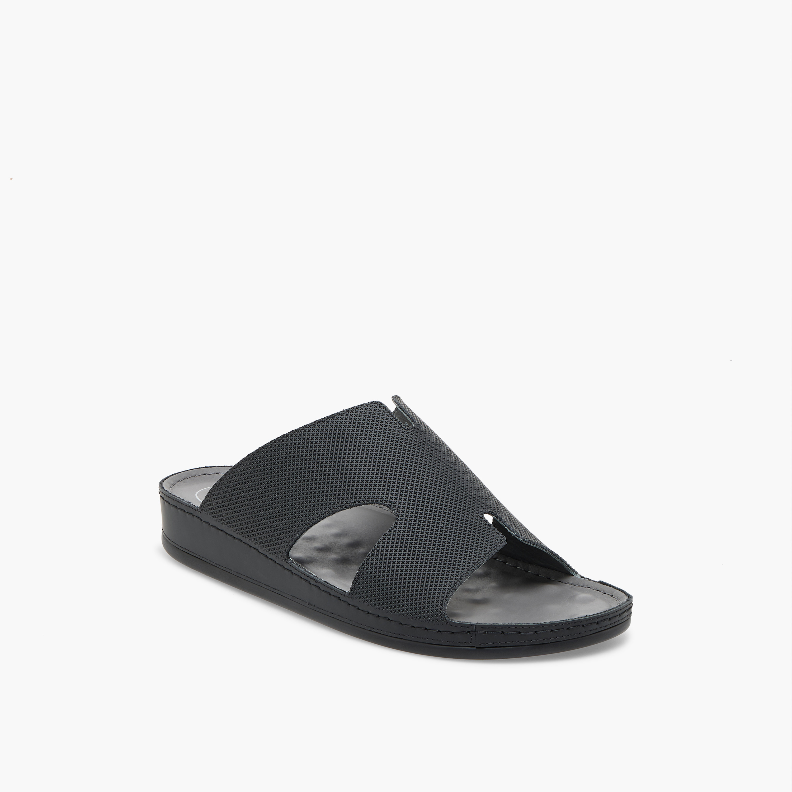 Al Waha Men Textured Leather Arabic Sandals-men-shoes-sandals-image-2