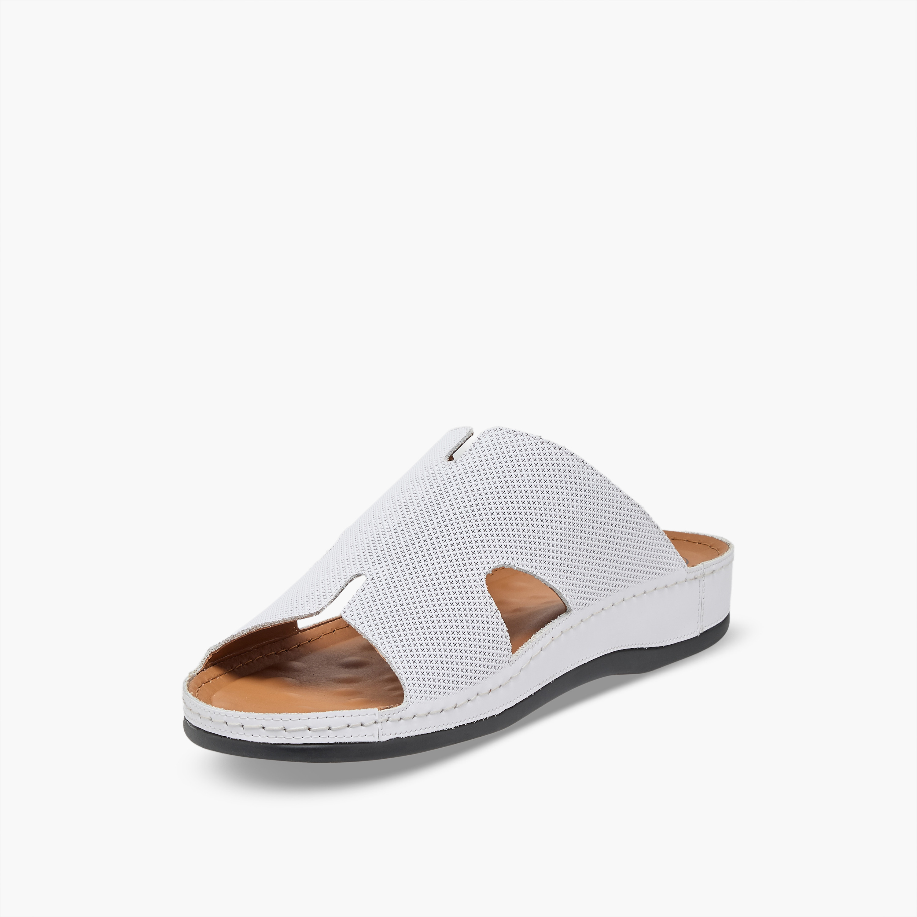 Al Waha Men Textured Leather Arabic Sandals-men-shoes-sandals-image-4