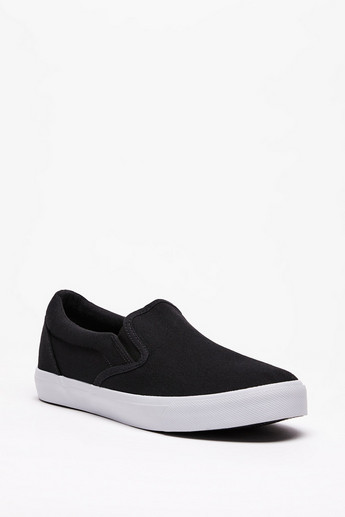 Shop Solid Slip-On Canvas Shoes Online Centrepoint Kuwait