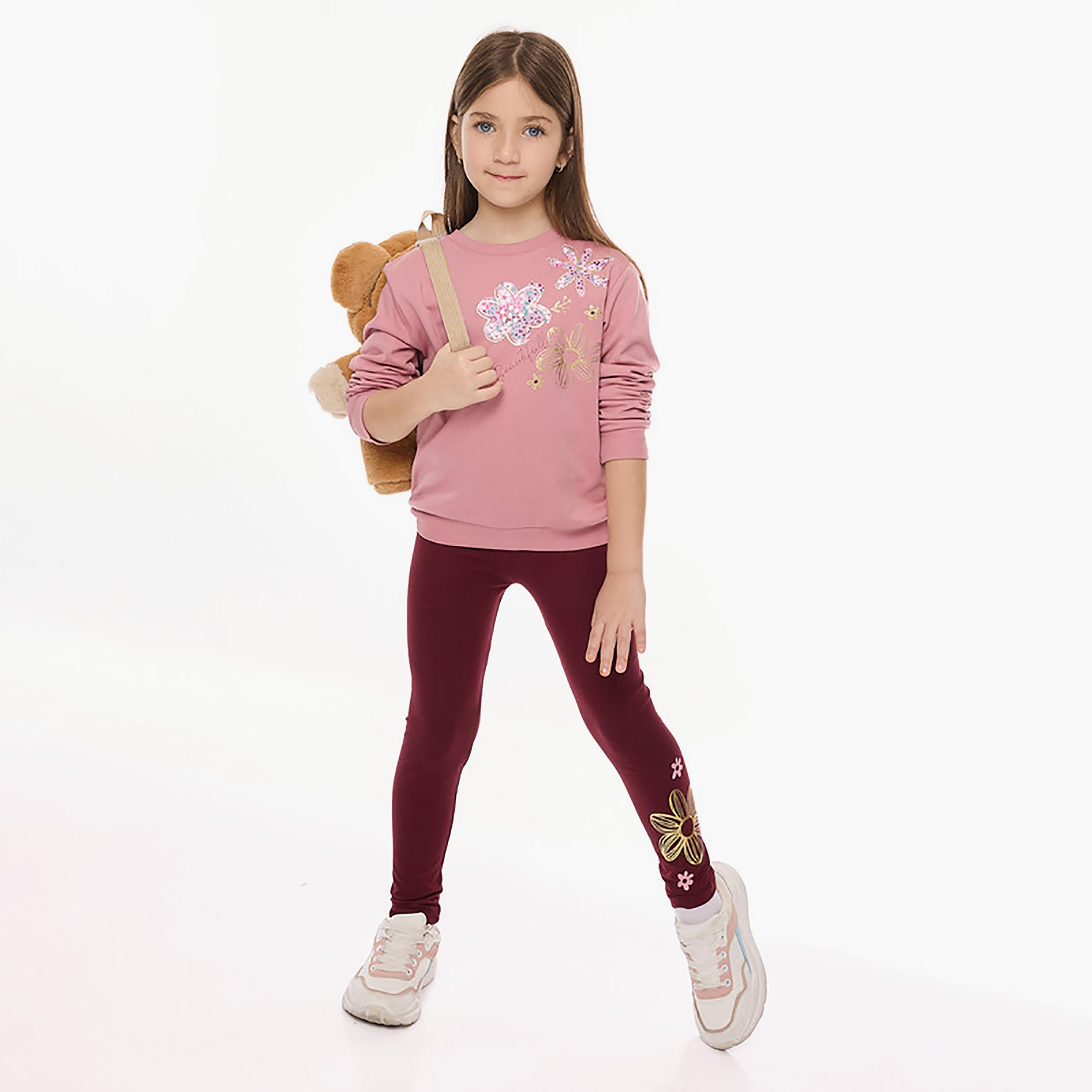 سويت شيرت بأكمام طويلة وطبعة زهور قطعتين مع بنطال ضيق من فيكتور اند جين-girls-clothing-winterwear-setsandcoords-image-2
