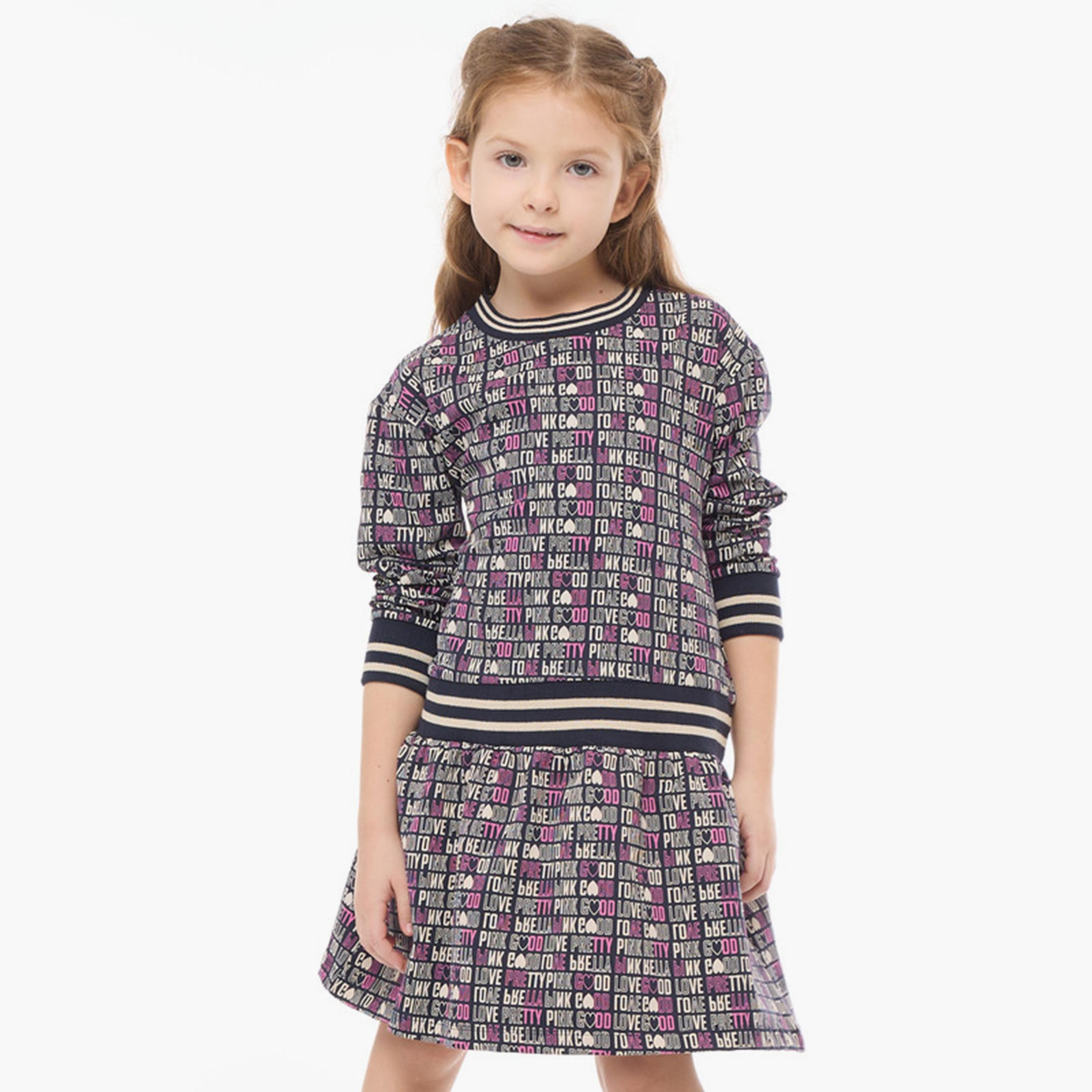 فستان مطبوع fأكمام طويلة من فيكتور اند جين-girls-clothing-dressesandjumpsuits-image-2