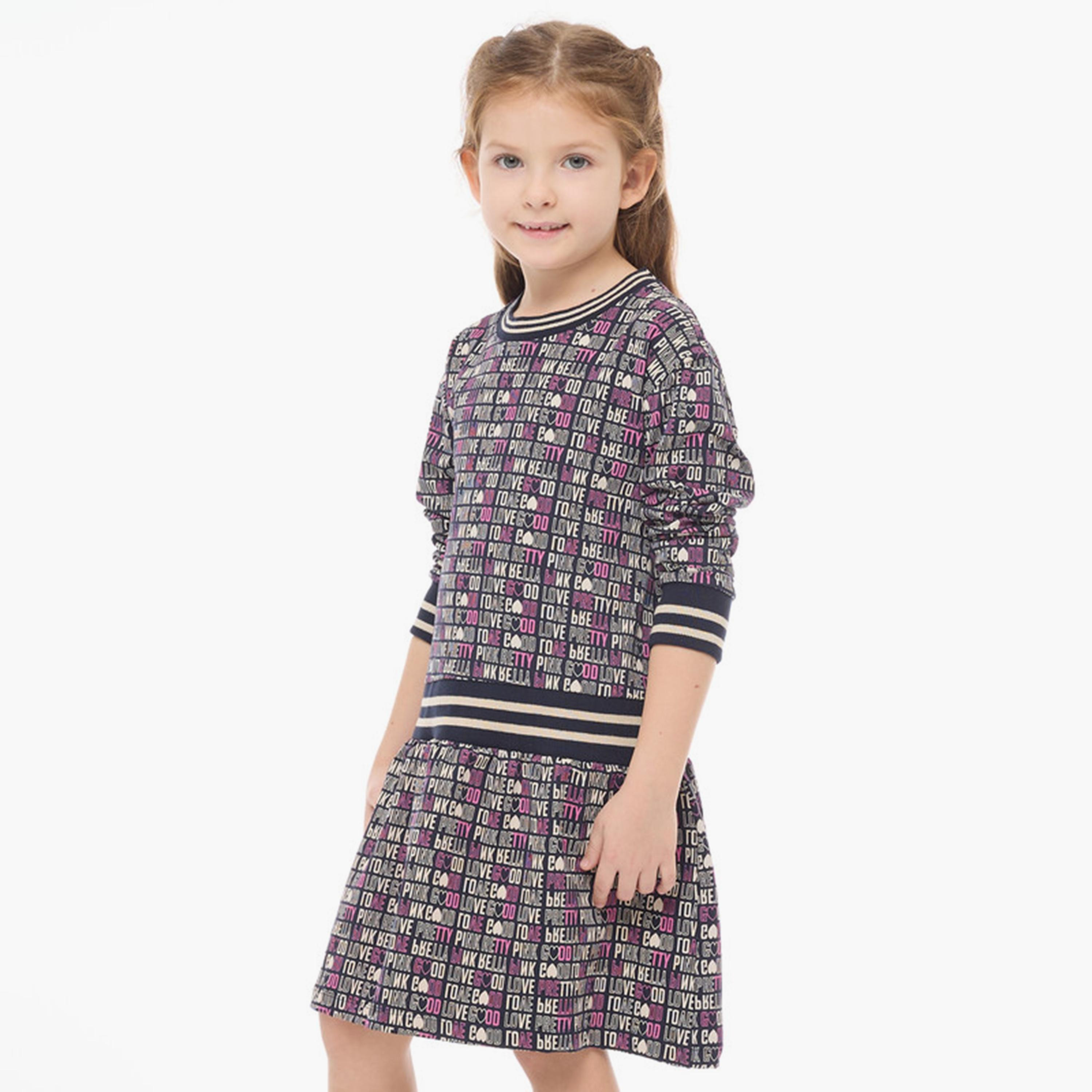 فستان مطبوع fأكمام طويلة من فيكتور اند جين-girls-clothing-dressesandjumpsuits-image-3