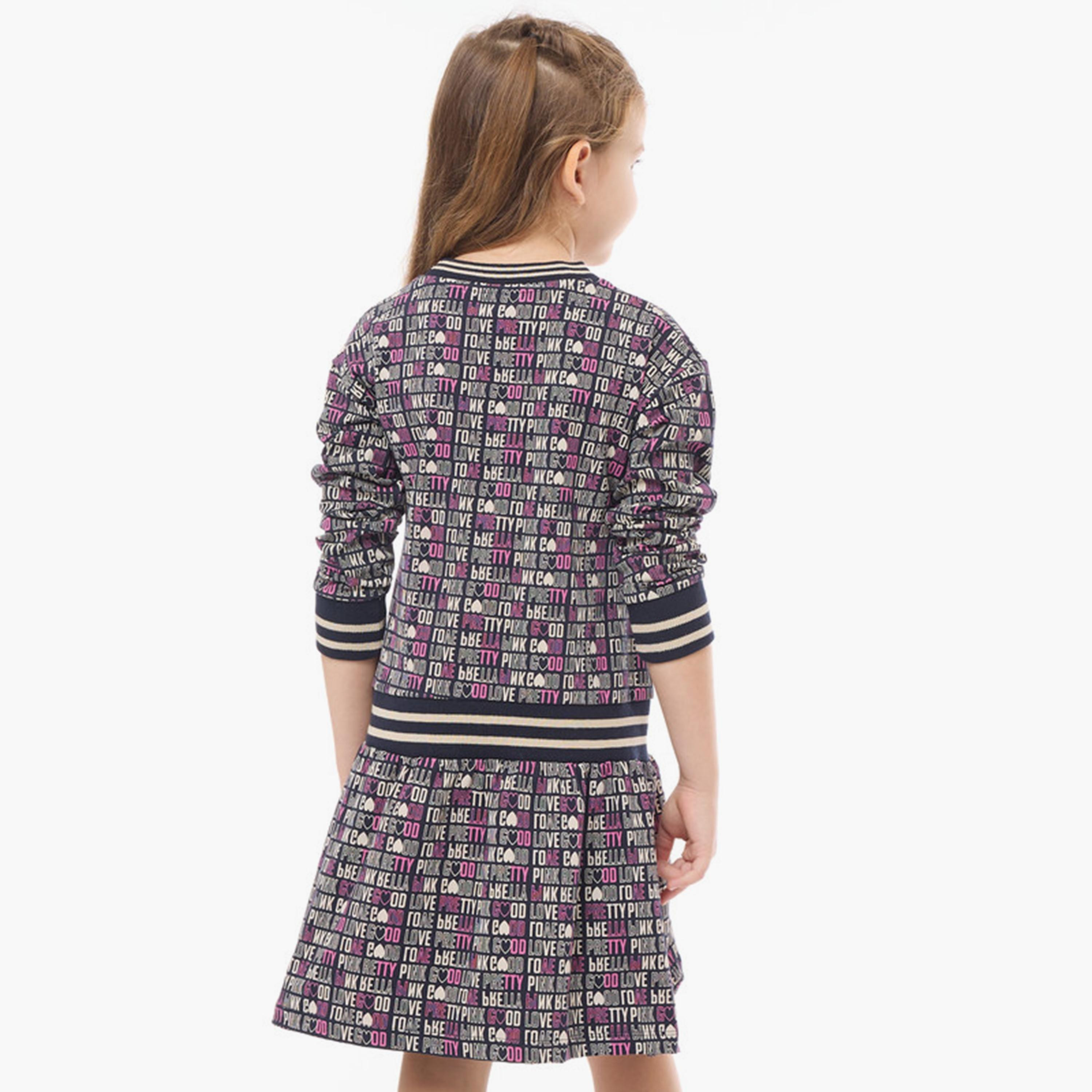 فستان مطبوع fأكمام طويلة من فيكتور اند جين-girls-clothing-dressesandjumpsuits-image-4