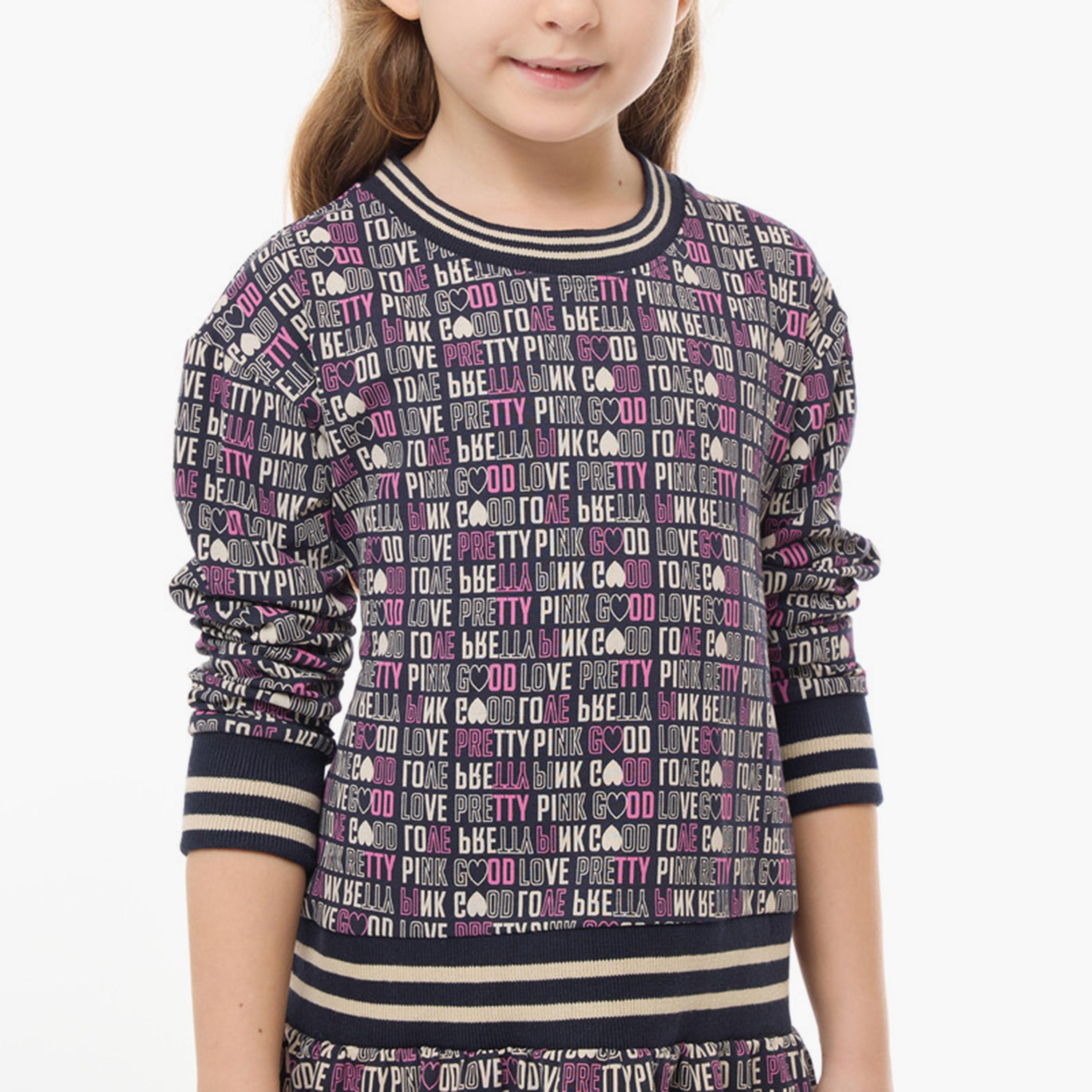 فستان مطبوع fأكمام طويلة من فيكتور اند جين-girls-clothing-dressesandjumpsuits-image-5