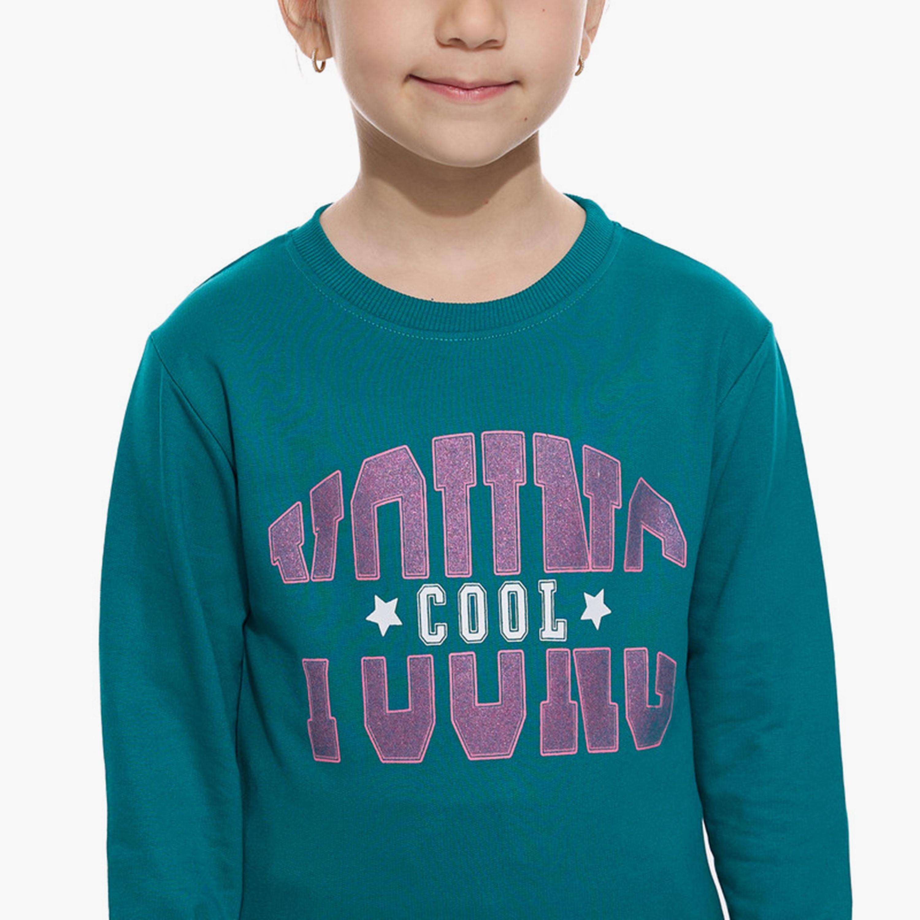 سويت شيرت مطبوع بأكمام طويلة من فيكتور اند جين-cpbaby-clothing-girls-winterwear-sweatshirts-image-2