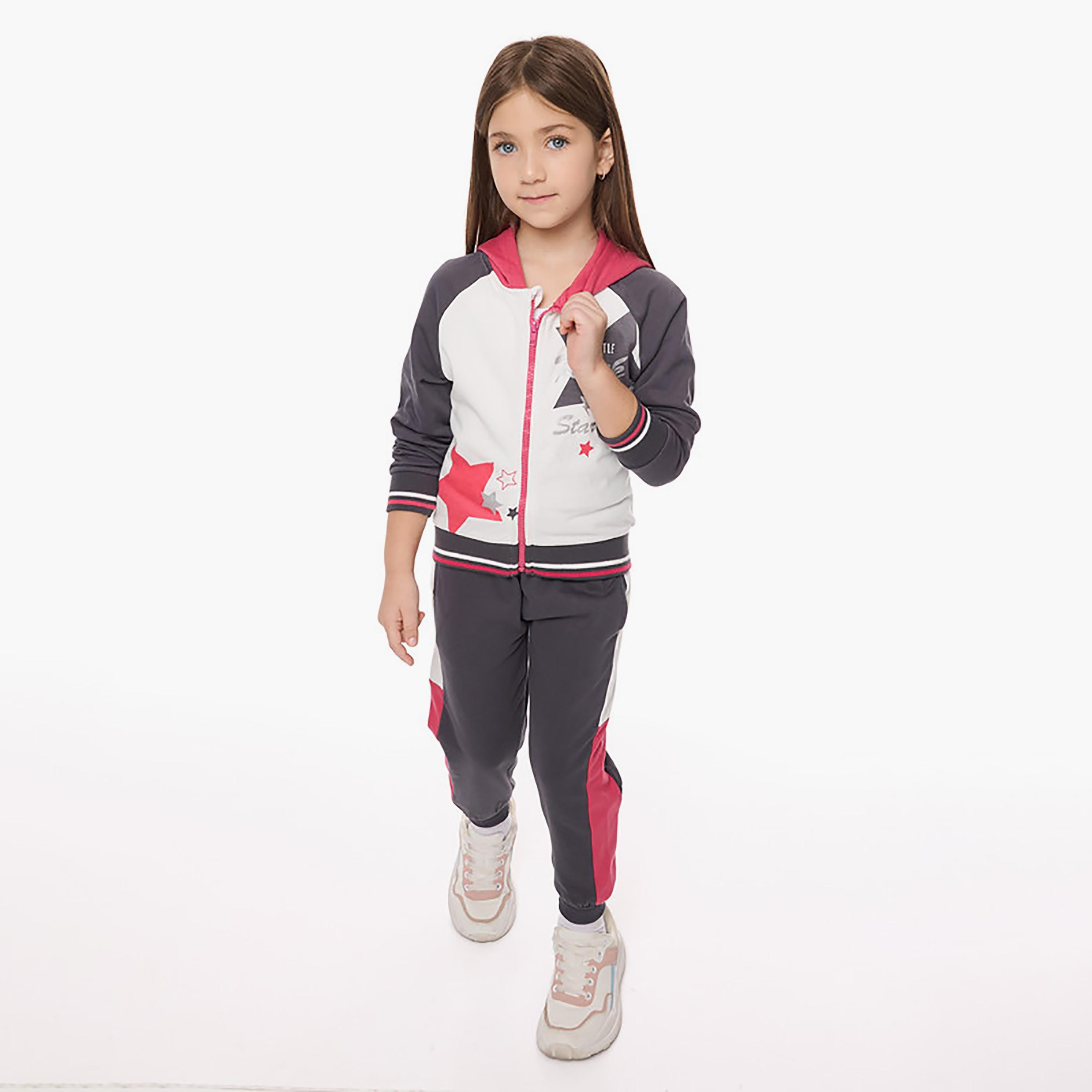 Victor and Jane 2-Piece Printed Long Sleeves Jacket with Joggers-cpbaby-clothing-girls-clothessets-image-1