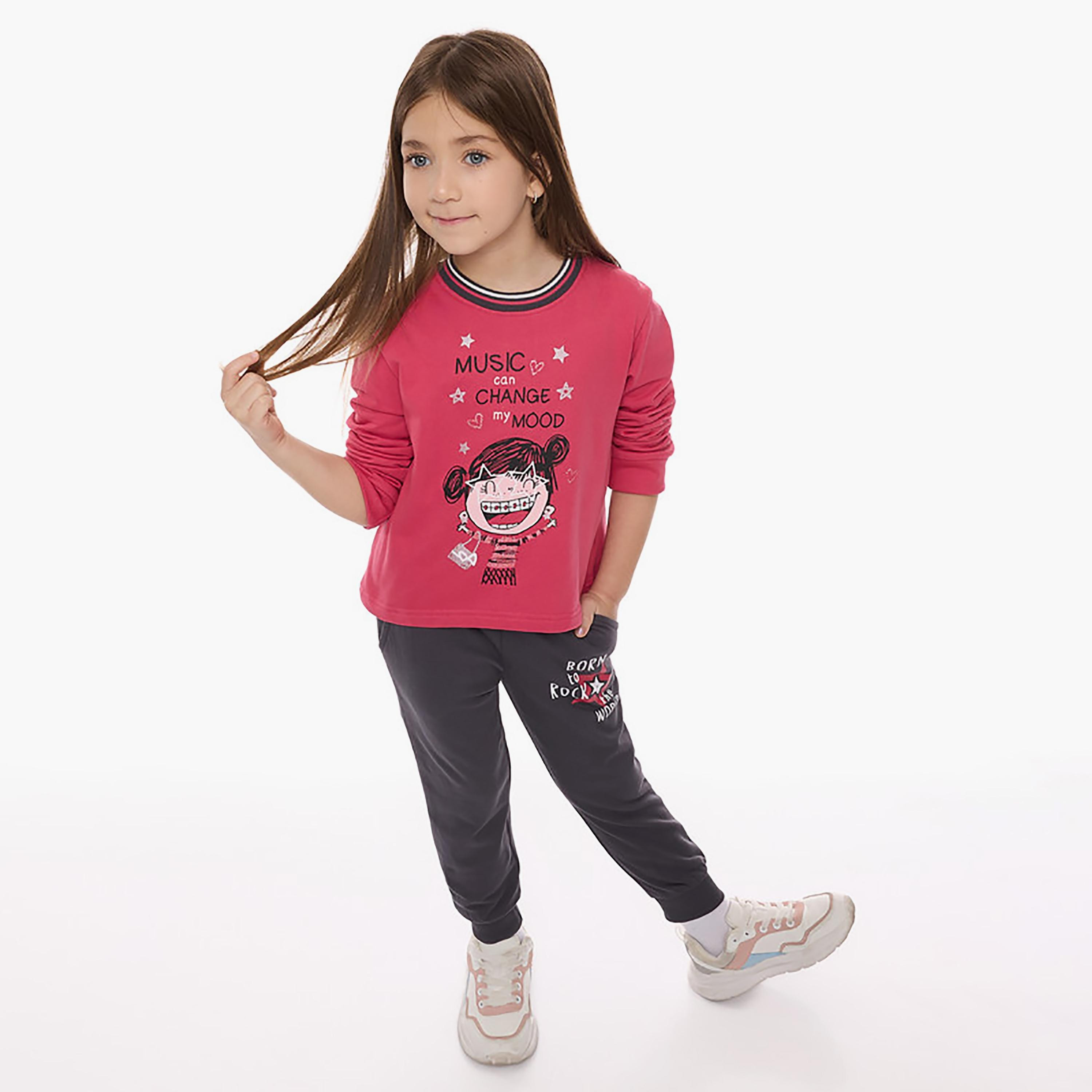 Victor and Jane 2-Piece Printed Long Sleeves T-Shirt with Joggers-cpbaby-clothing-girls-clothessets-image-2