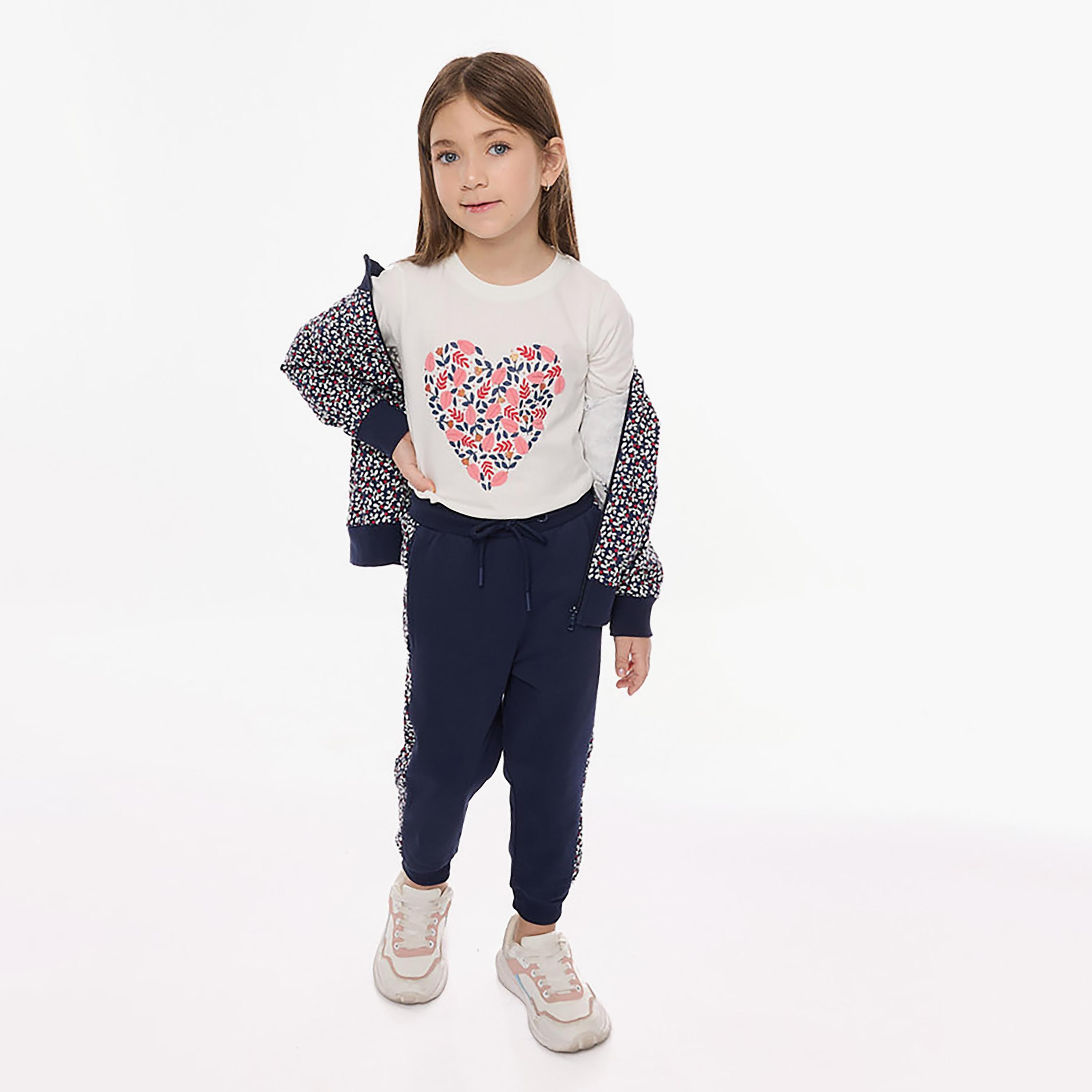 Victor and Jane 3-Piece Printed Long Sleeves Jacket, T-Shirt with Joggers-girls-clothing-winterwear-setsandcoords-image-1