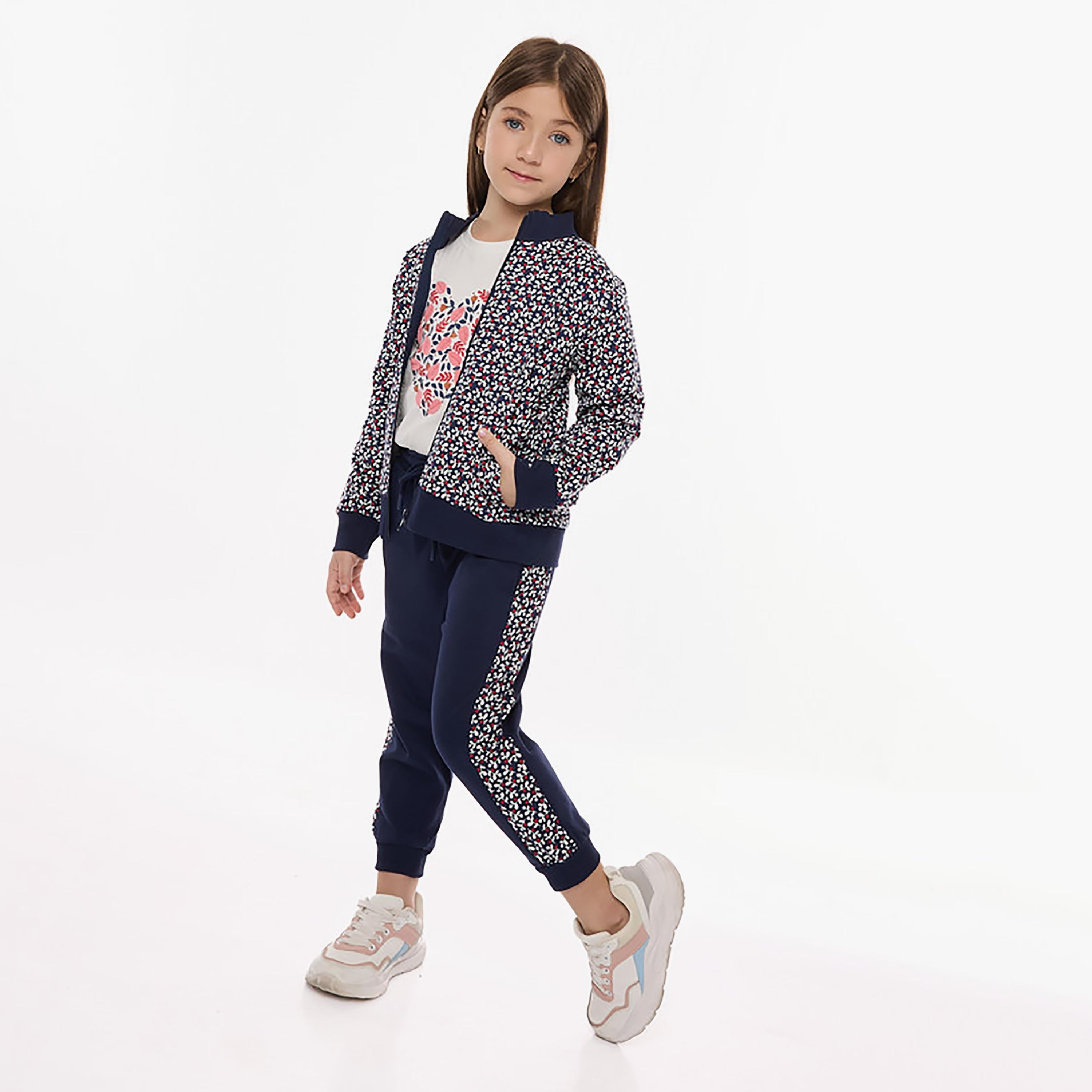 جاكيت مطبوع بأكمام طويلة 3 قطع وقميص وبنطال ركض من فيكتور اند جين-girls-clothing-winterwear-setsandcoords-image-2