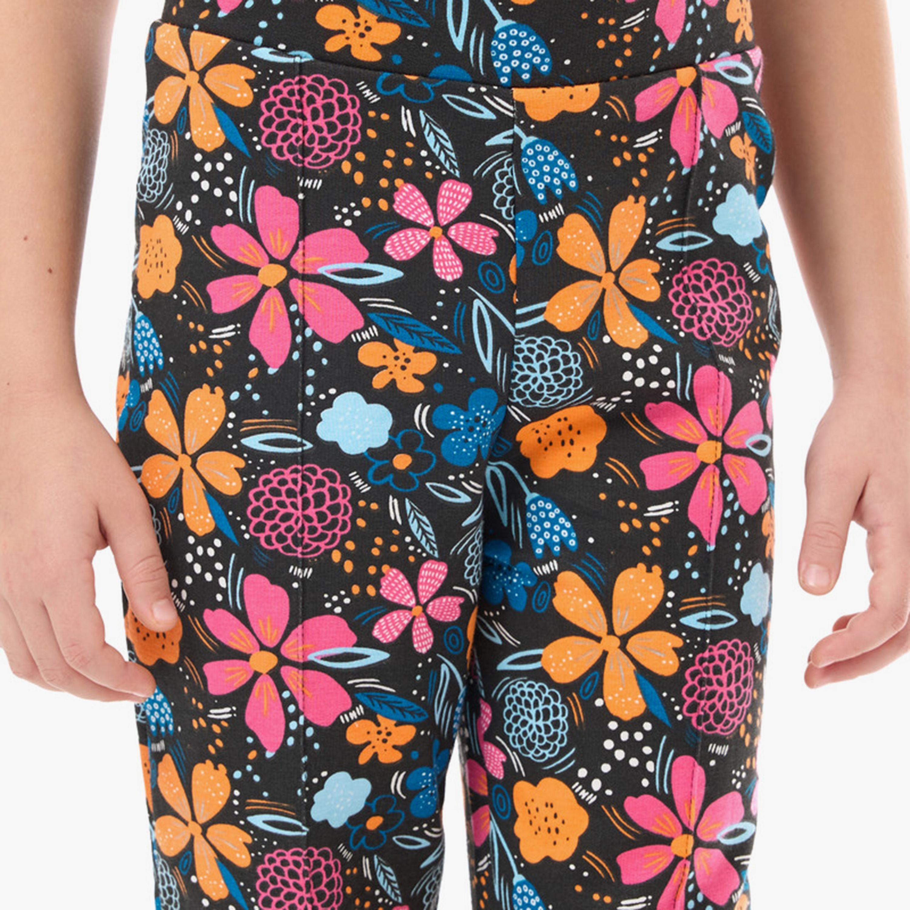 سويت شيرت قطعتين بأكمام طويلة وطبعات مع بنطال ضيق من فيكتور اند جين-cpbaby-clothing-girls-clothessets-image-6