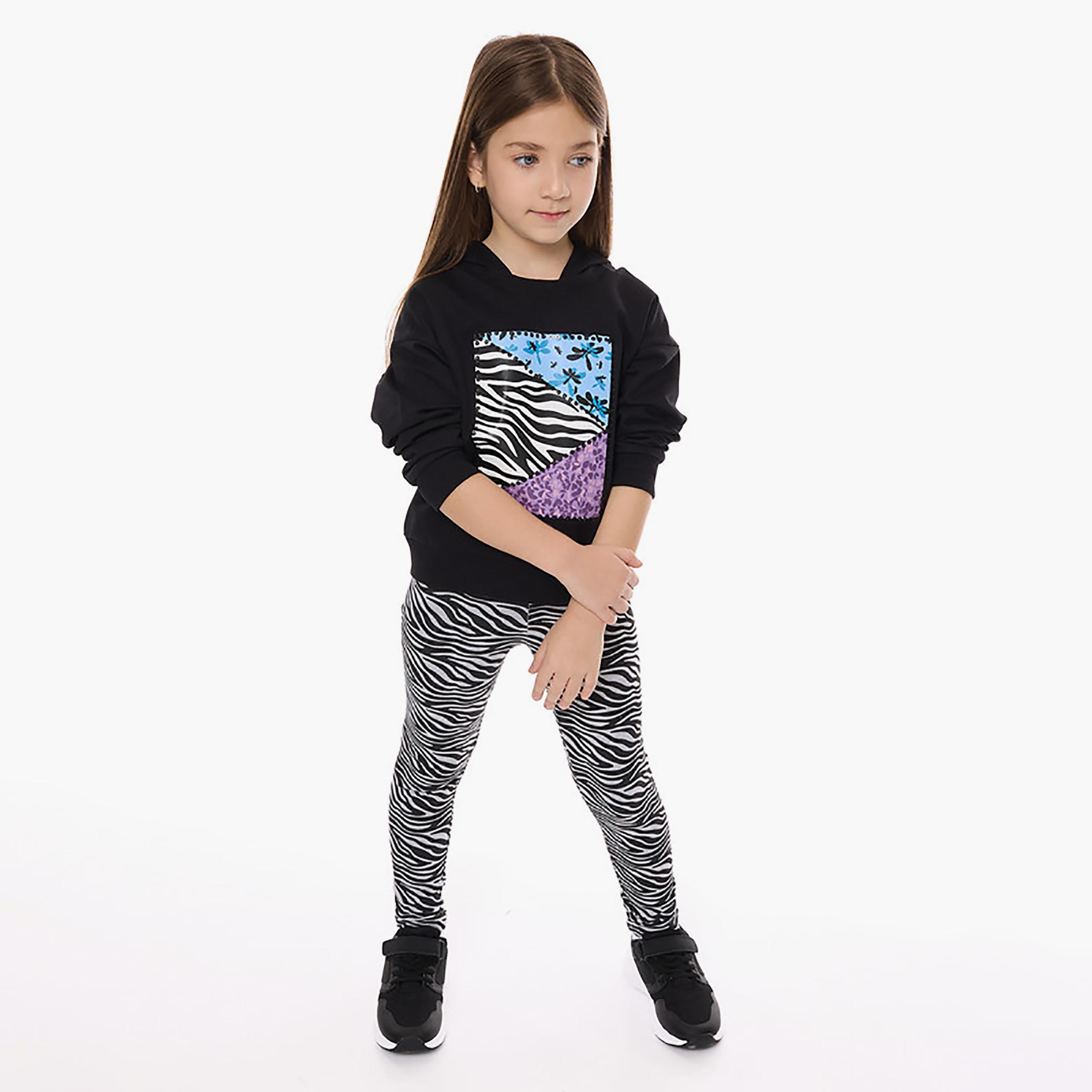 Victor and Jane 2-Piece Printed Long Sleeves Hoodie with Leggings-cpbaby-clothing-girls-clothessets-image-2