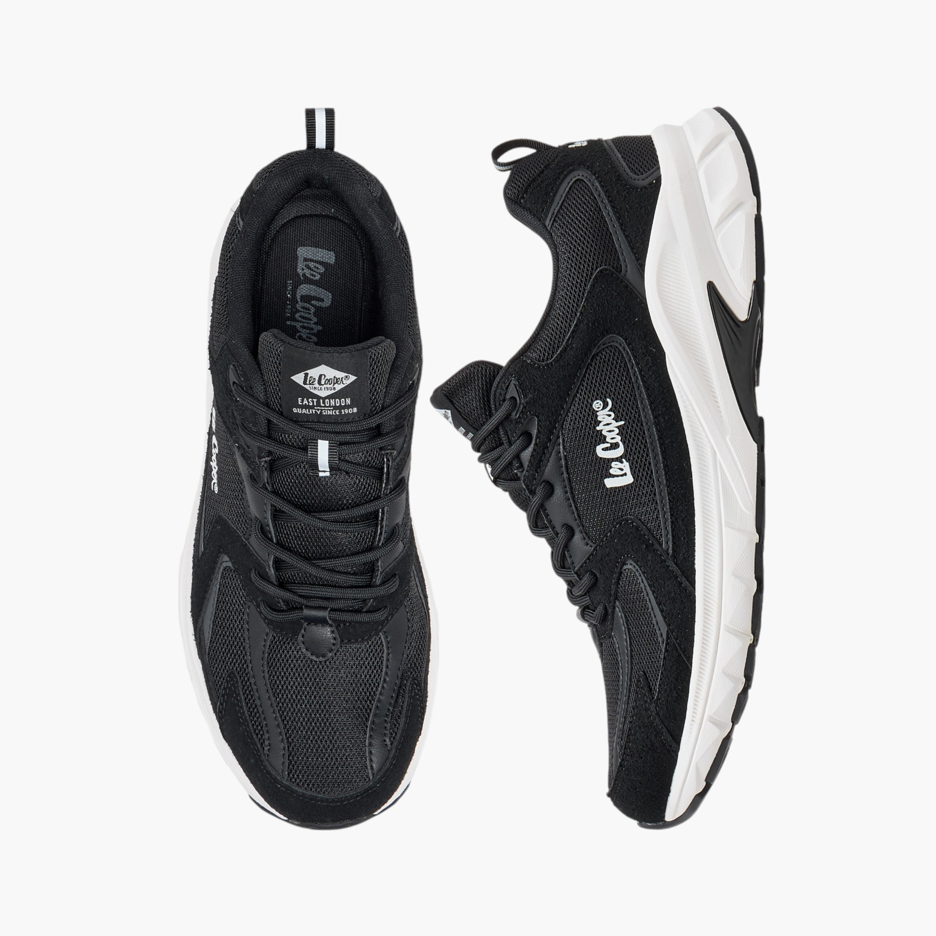 Lee Cooper Men's Panelled Lace-Up Sports Shoes with Pull Tab-men-shoes-sneakers-image-1