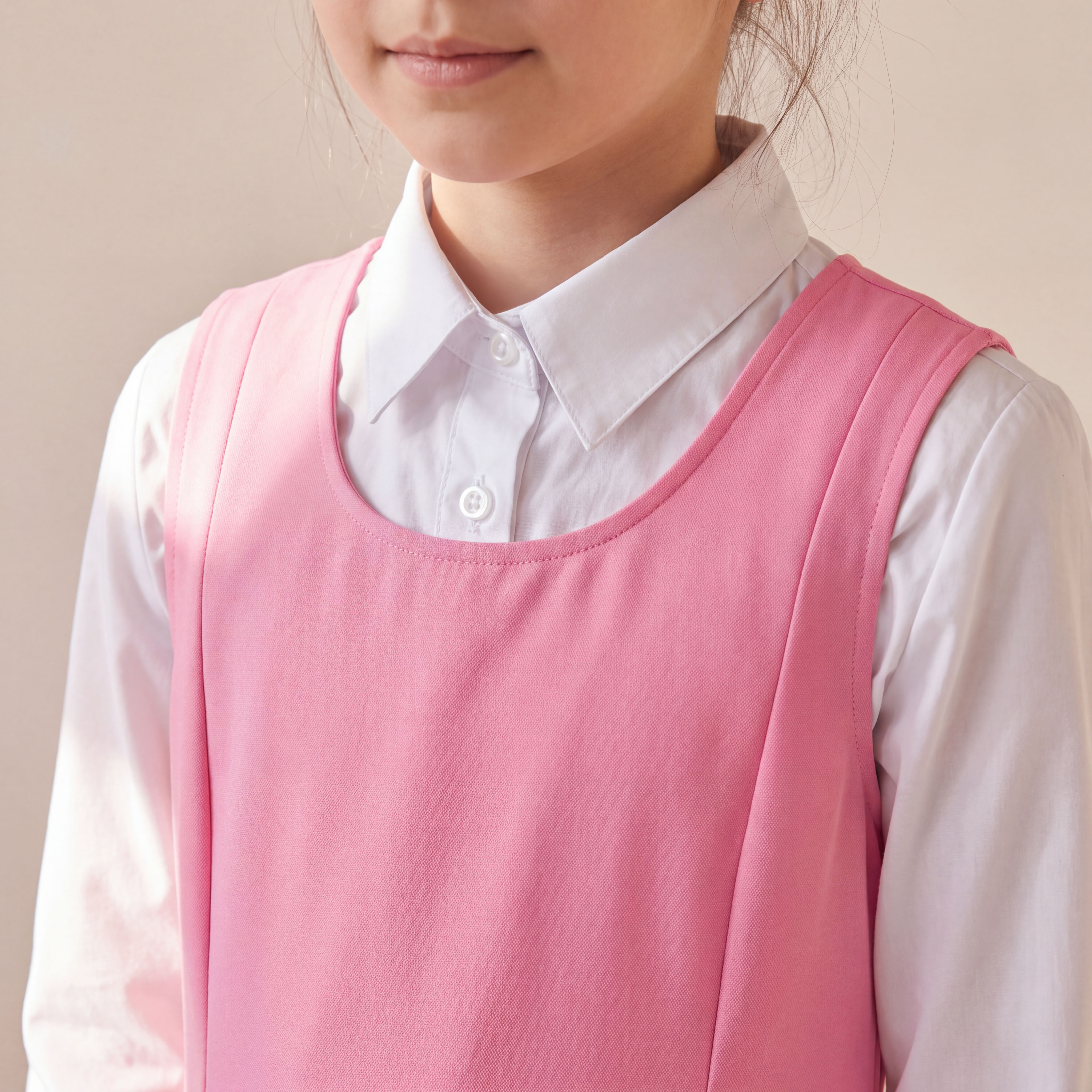 Pink School Pinafore with Round Neck - Girls-girls-clothing-schoolwear-dresses-image-4