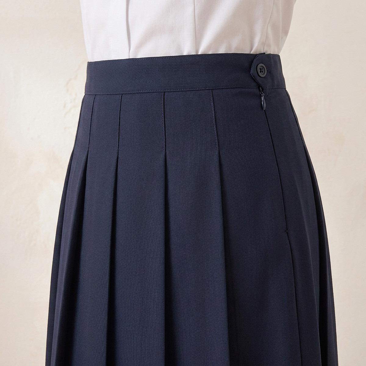 تنورة مدرسية ماكسي لون أزرق بكسرات للبنات-girls-clothing-schoolwear-bottoms-skirt-image-4