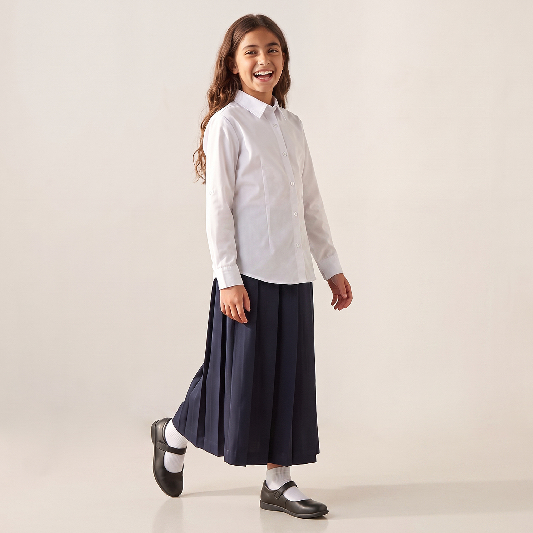 White School Shirt with Collar - Girls-girls-clothing-schoolwear-blousesandshirts-image-2