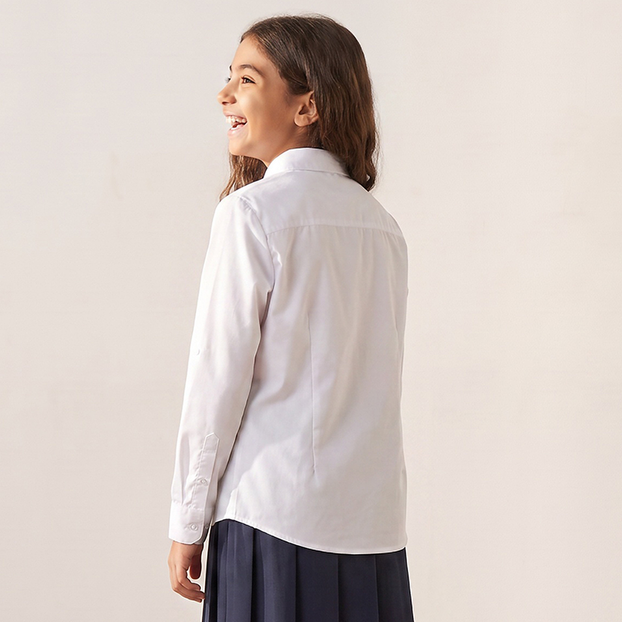 White School Shirt with Collar - Girls-girls-clothing-schoolwear-blousesandshirts-image-3