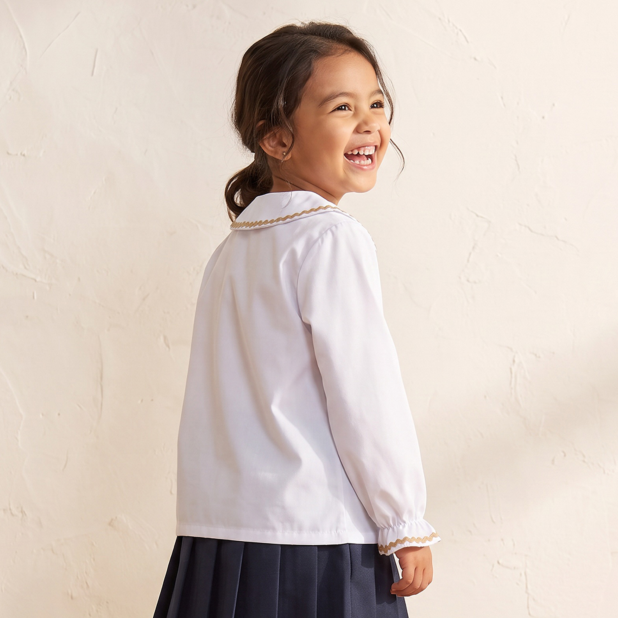 White School Shirt with Elasticated Cuff - Girls-girls-clothing-blousesandshirts-image-3